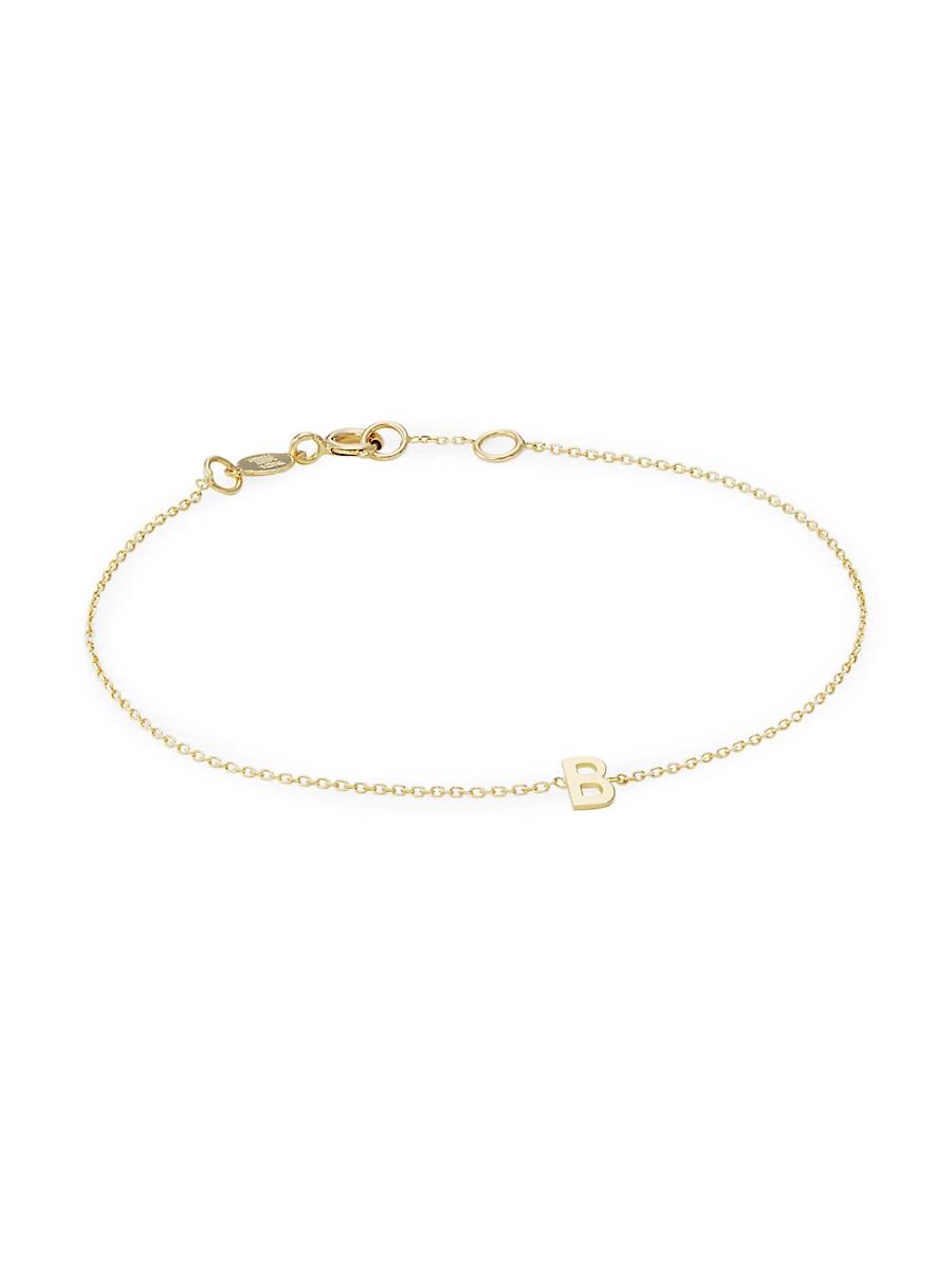 Womens 14K Yellow Gold Initial Charm Bracelet Product Image