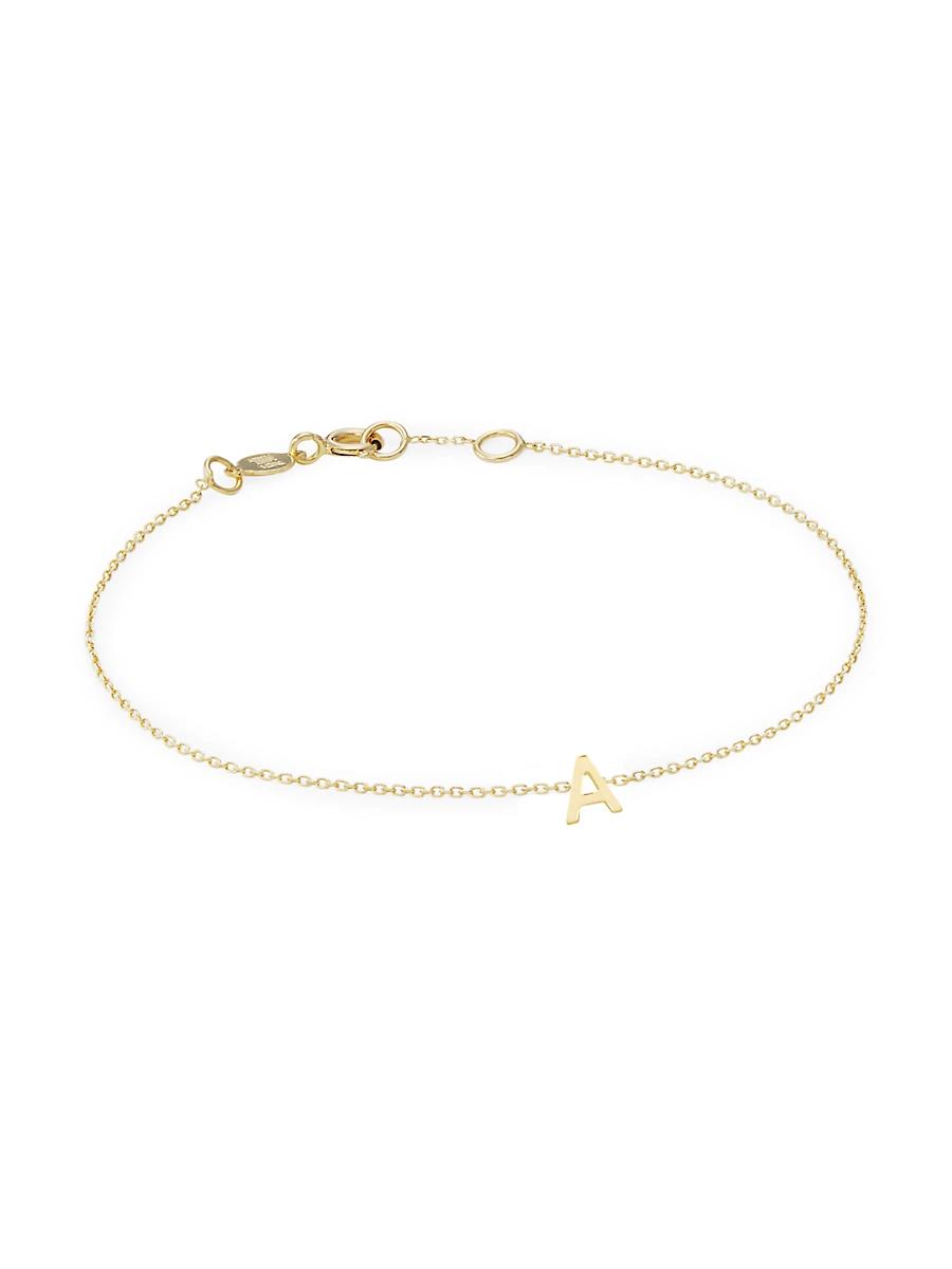 Womens 14K Yellow Gold Initial Charm Bracelet Product Image
