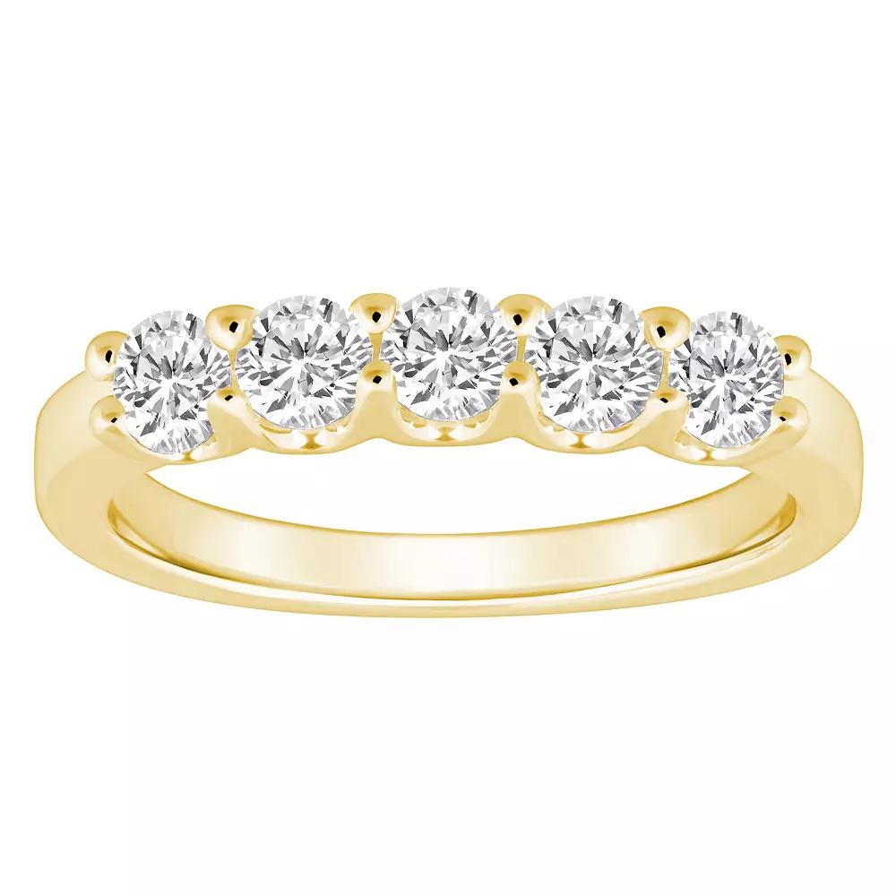 Alyson Layne 14k Gold 1 Carat T.W. Diamond 5-Stone Wedding Ring, Womens Yellow Product Image