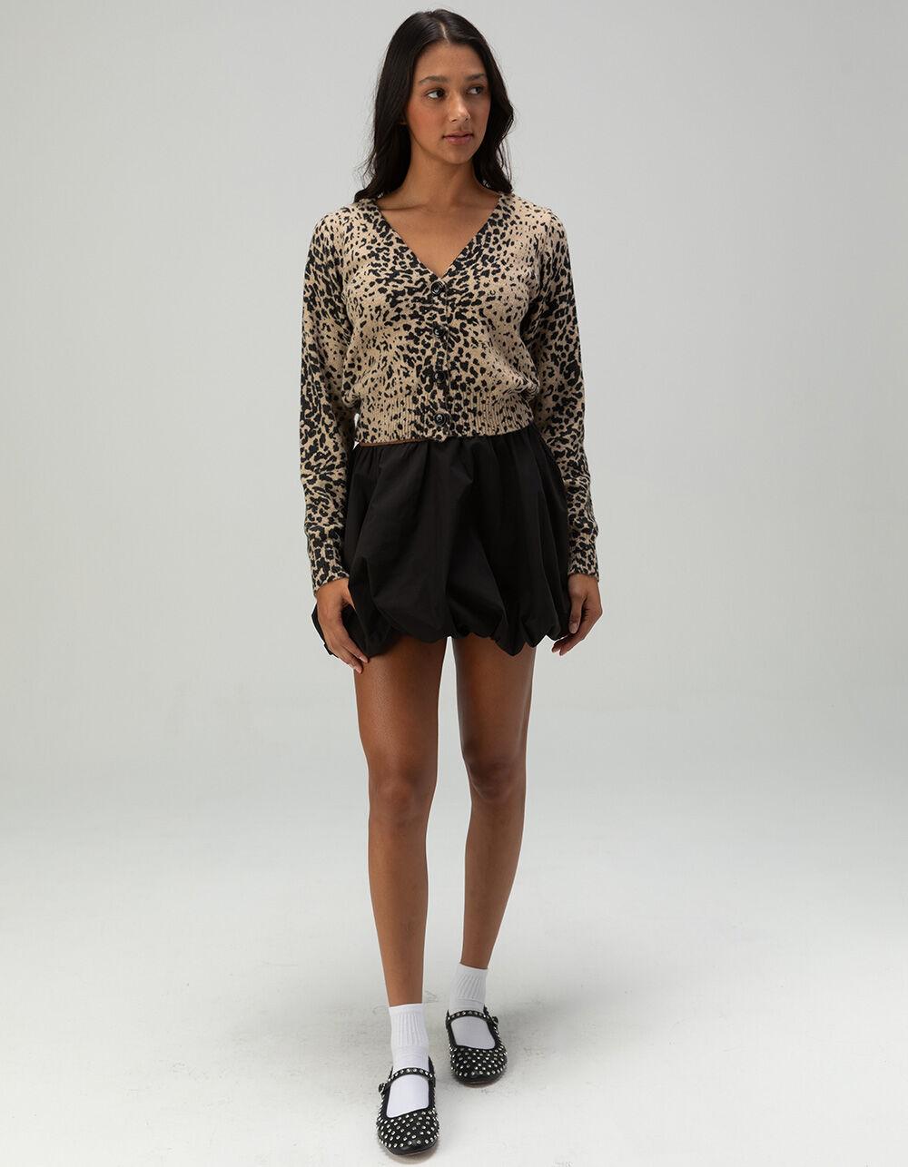 WEST OF MELROSE Leopard Womens Cardigan - LEOPARD Product Image