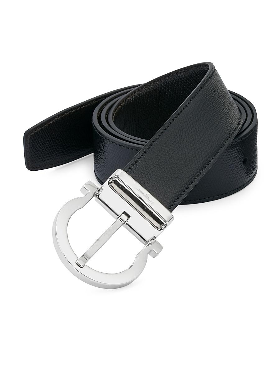 Mens Stamped Leather Gancio Buckle Belt Product Image