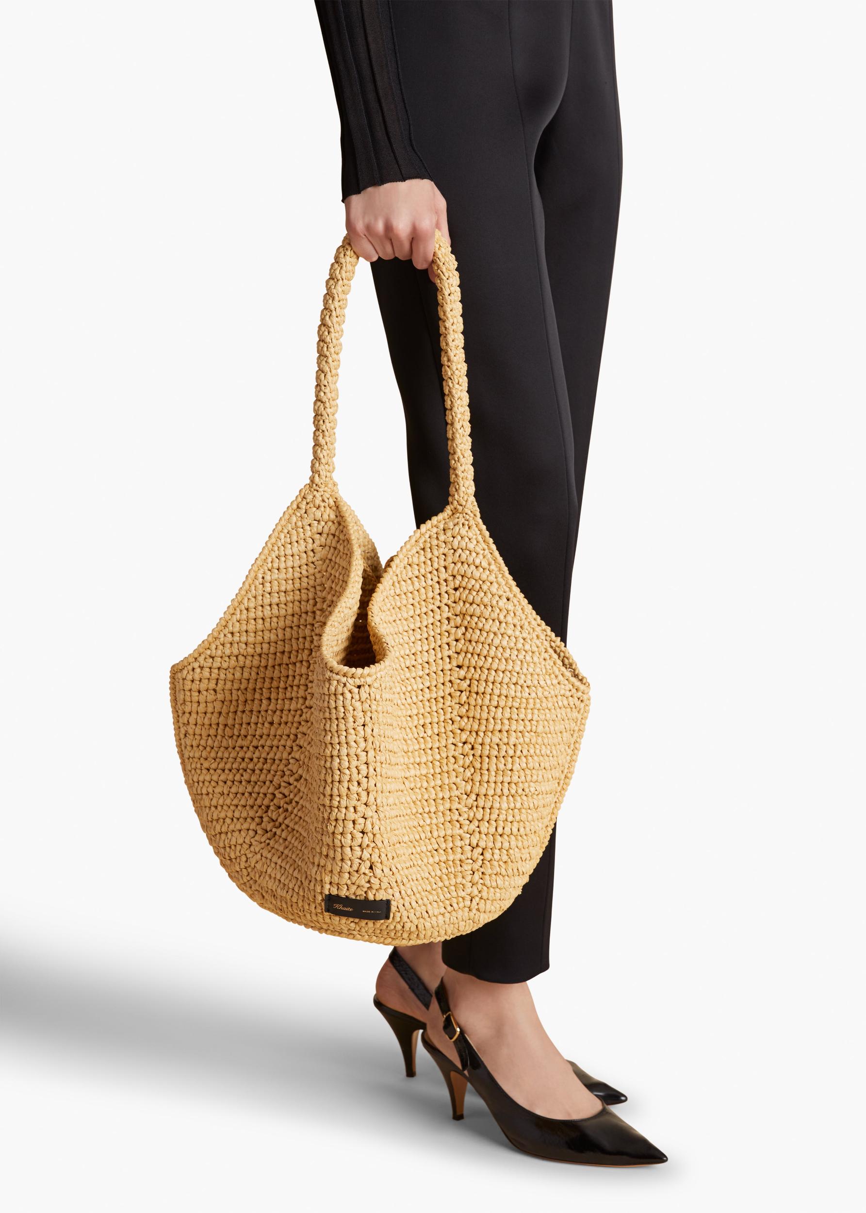 Medium Lotus Tote in Natural Raffia Product Image