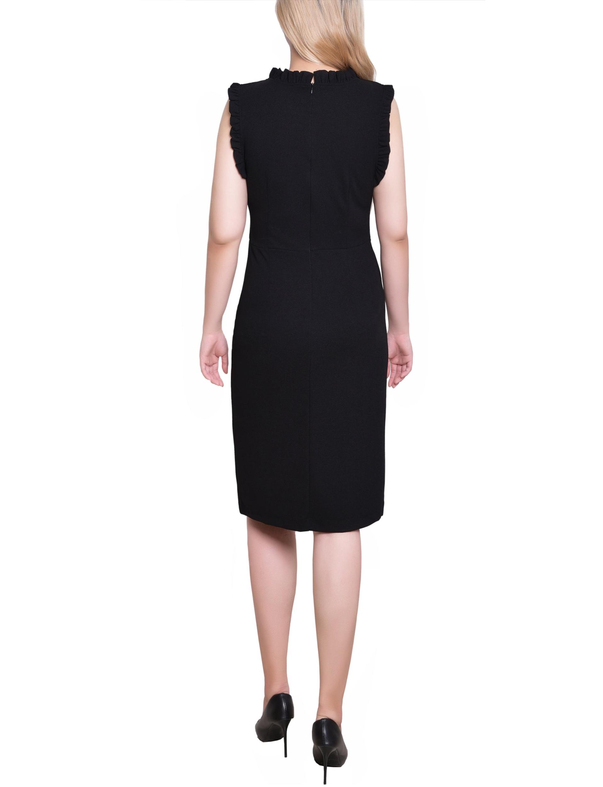 Black Sleeveless Ruffle Detail Dress Product Image