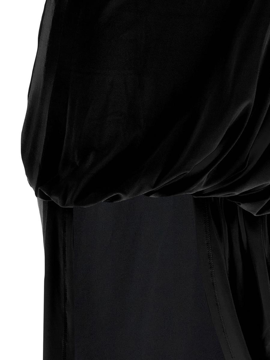 JACQUEMUS Draped Sleeveless Peplum Dress With Asymmetrical Hem In Black Product Image