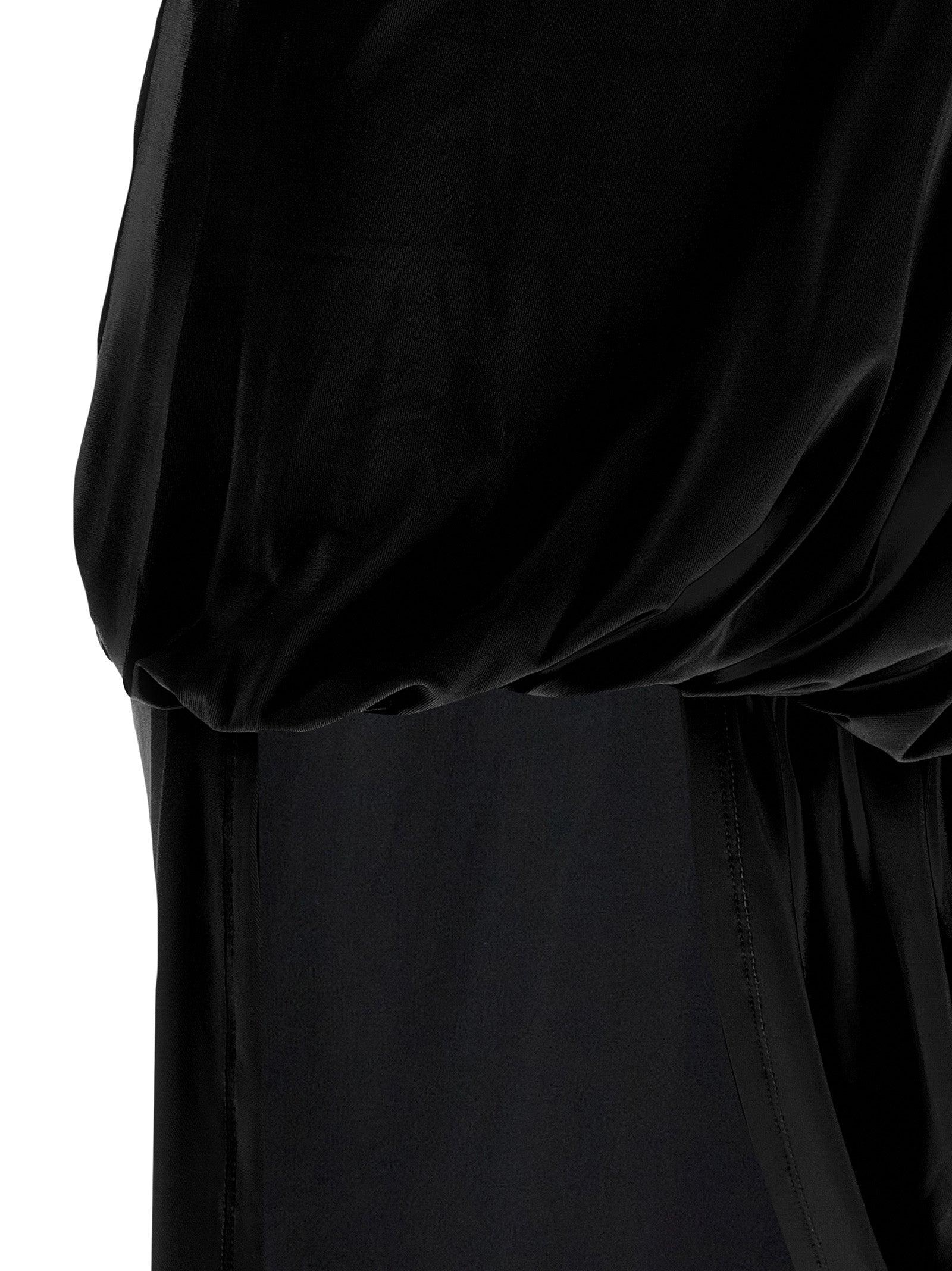 JACQUEMUS Draped Sleeveless Peplum Dress With Asymmetrical Hem In Black Product Image