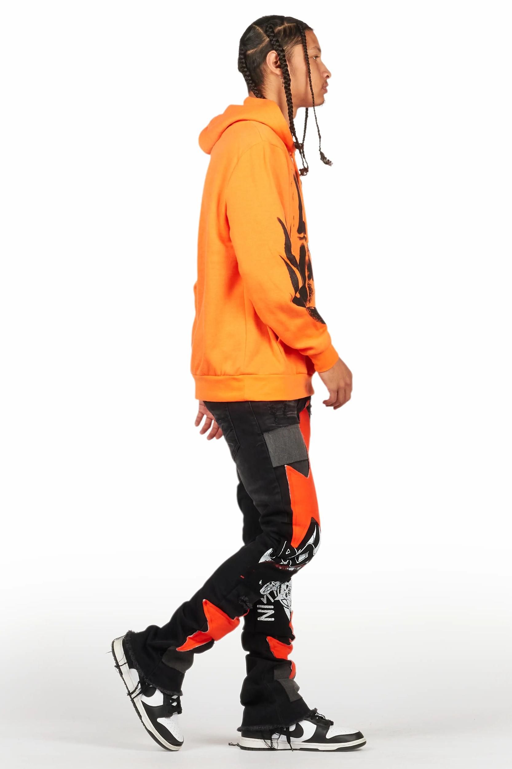 Vadim Black Patchwork Stacked Flare Jean Male Product Image