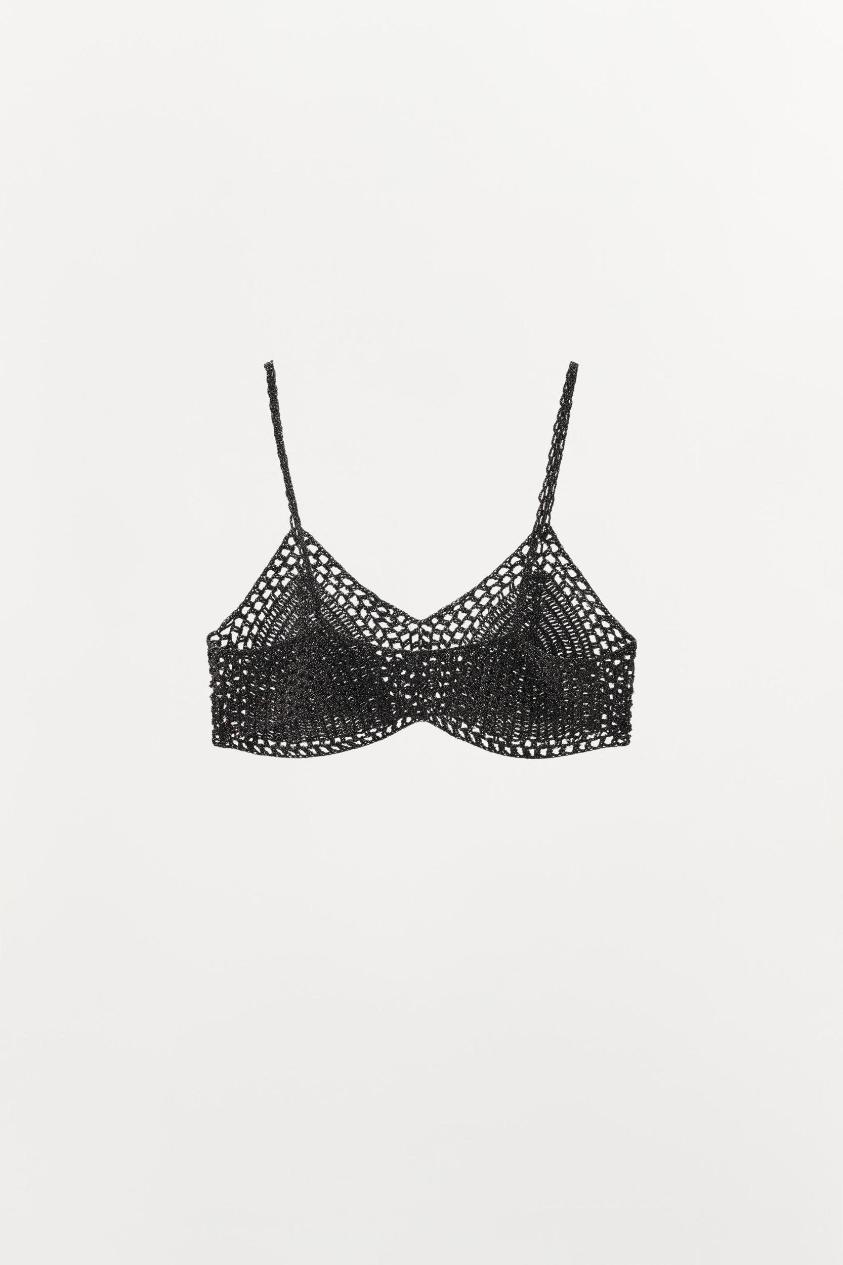 METALLIC THREAD CROCHET BRALETTE Product Image