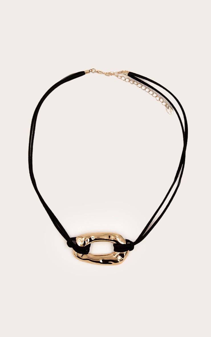 Gold Abstract Oval Statement Necklace Product Image