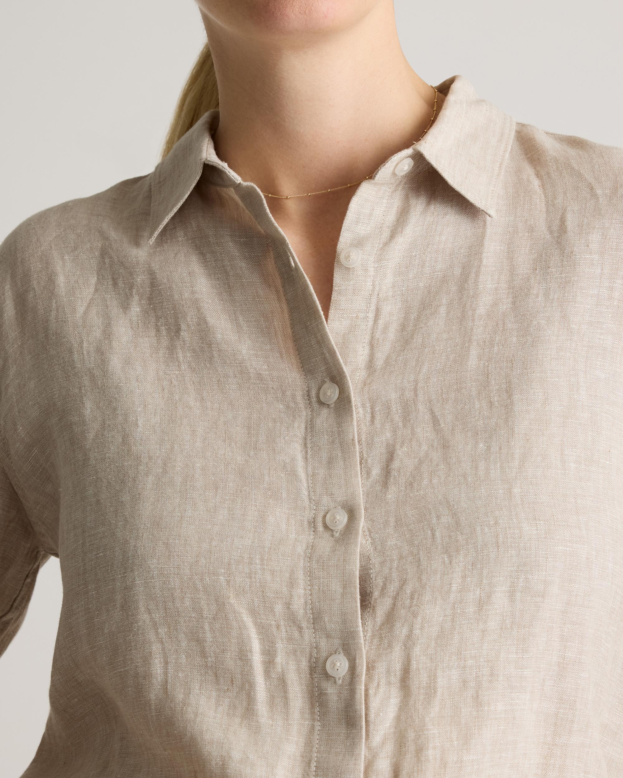 Quince | Women's 100% European Linen Maternity Long Sleeve Shirt Product Image
