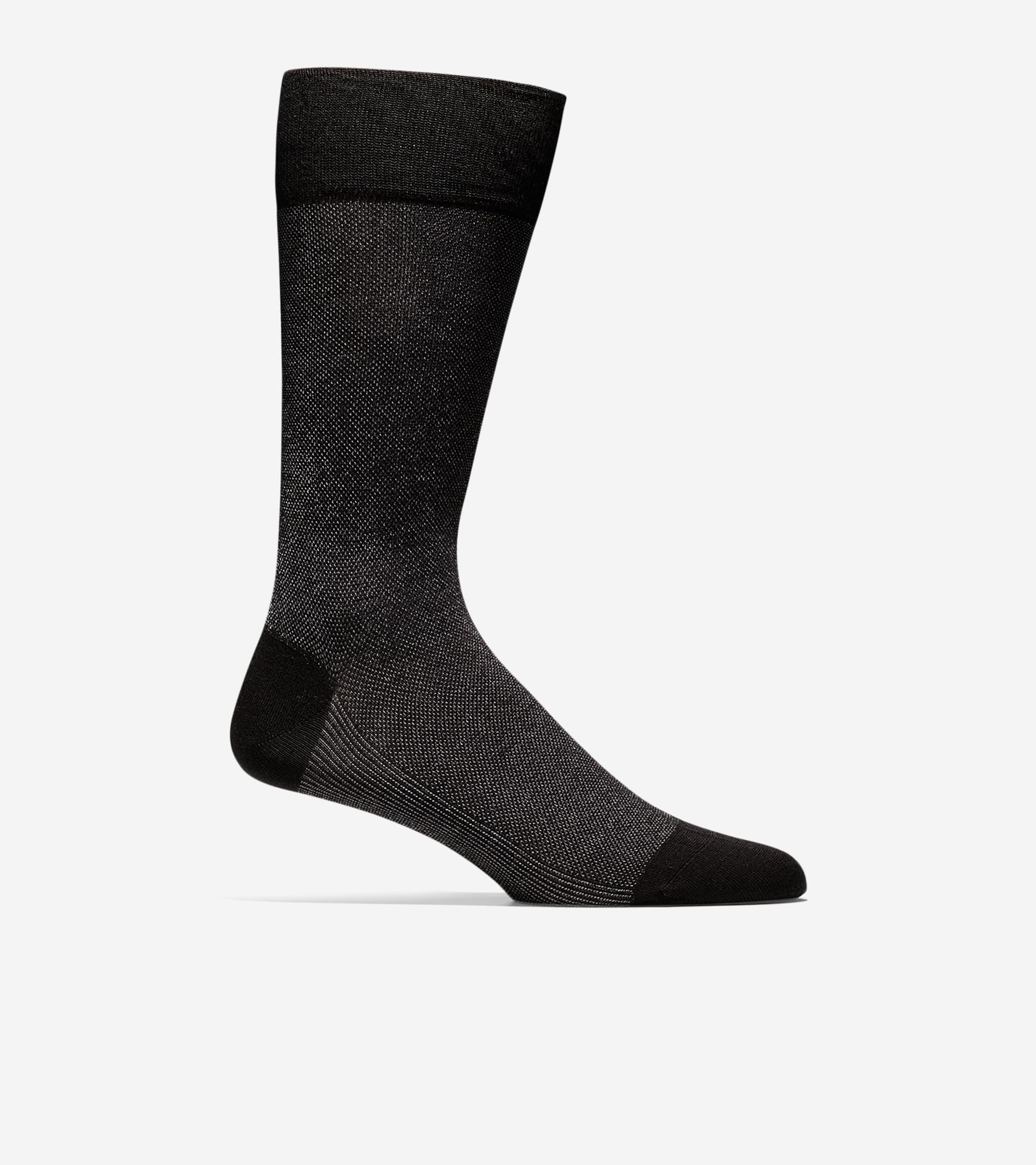 Men's Pique Crew Socks in Black | Cole Haan Product Image