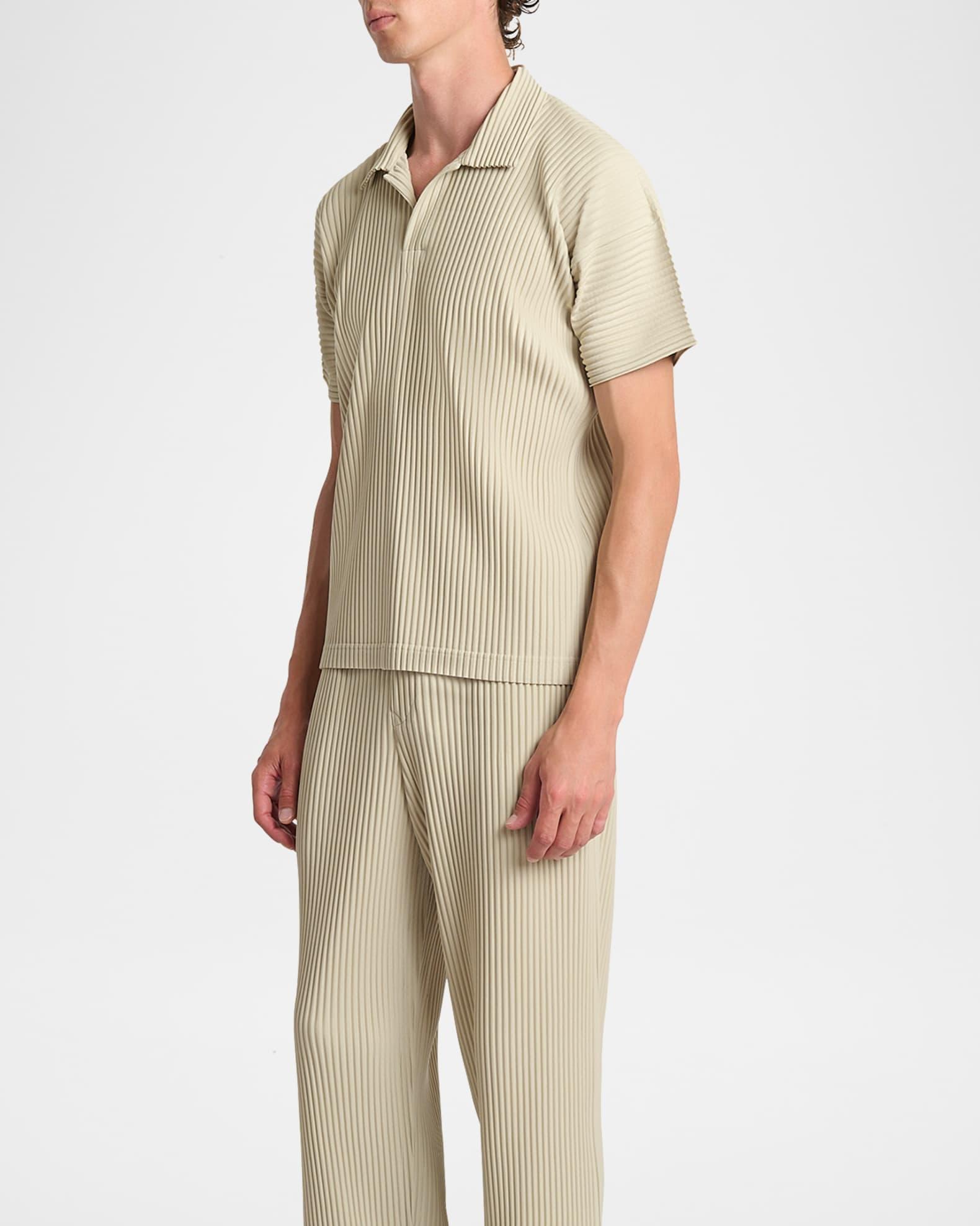 Men's Pleated Polo Shirt Product Image