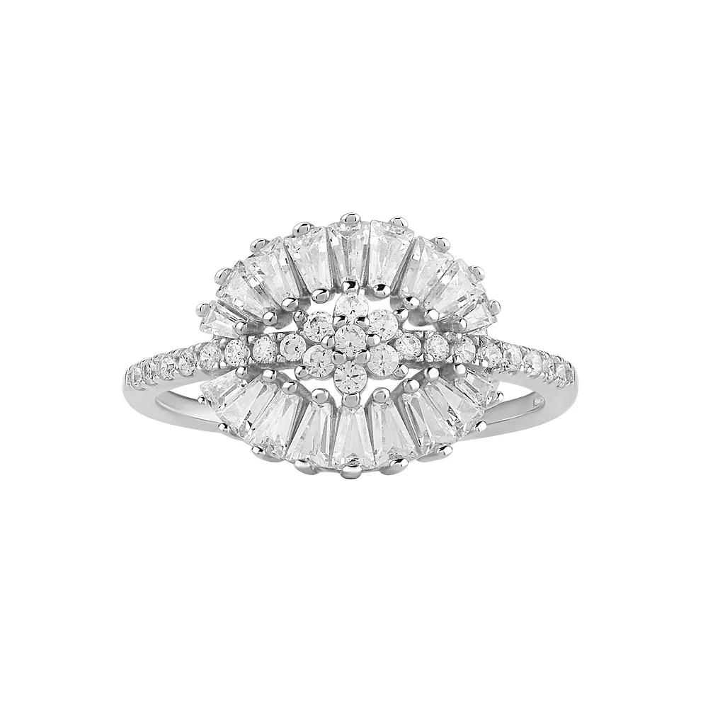 PRIMROSE Sterling Silver Cubic Zirconia Flower Ring, Women's,  Product Image