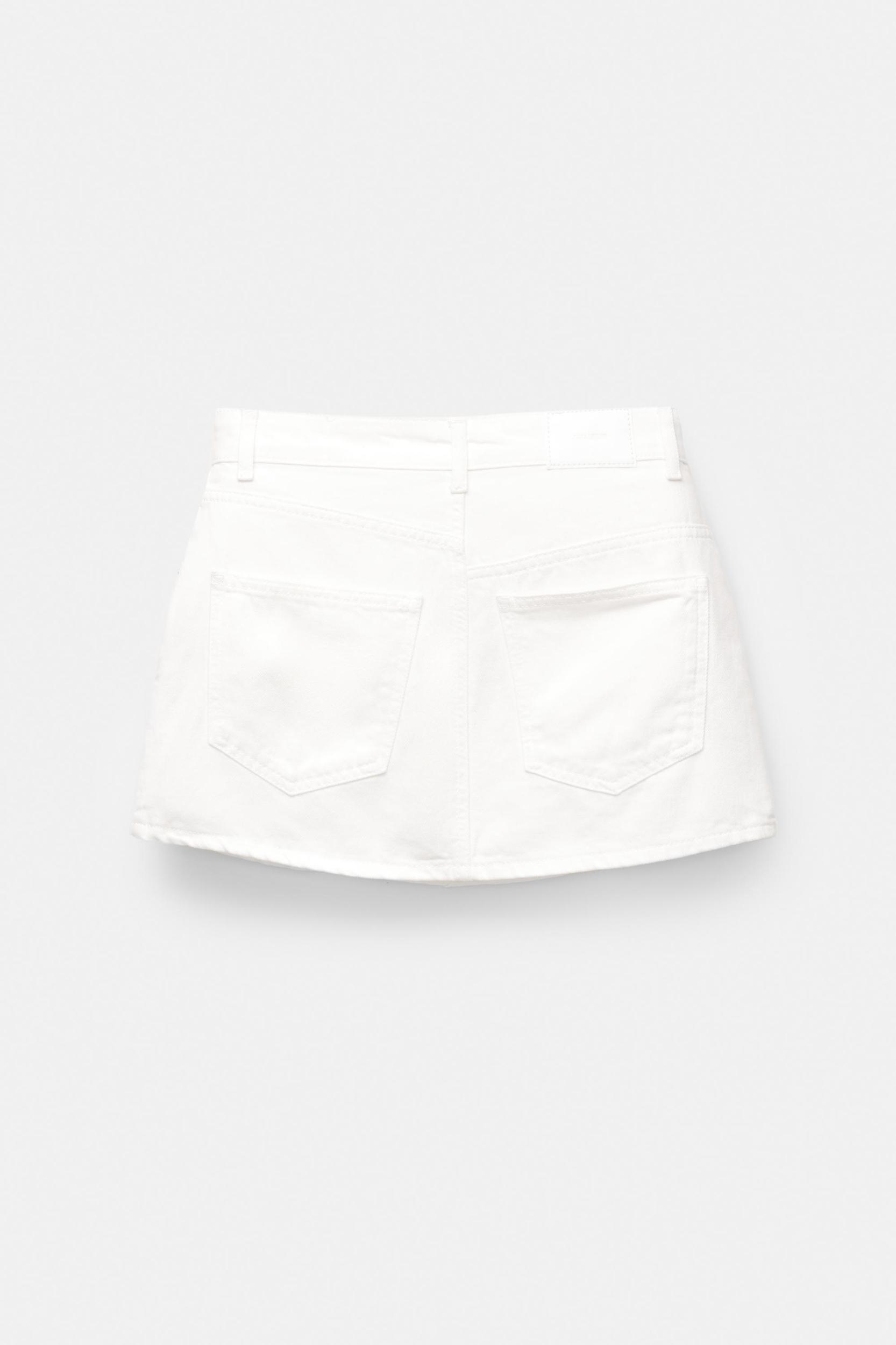 White denim mini skirt Product Image