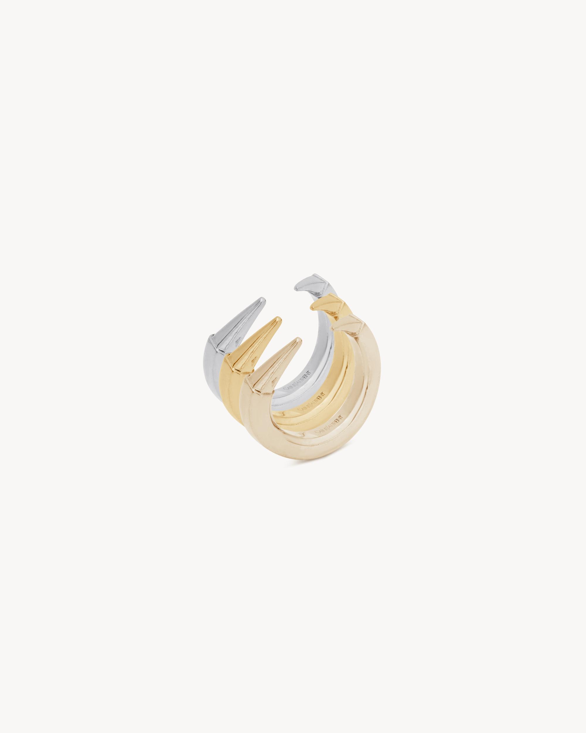 Spiky rings in 18K grey gold, yellow, gold and pale gold Product Image