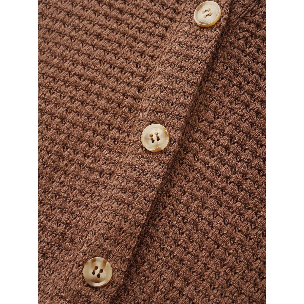 Plus Size Solid Hooded Drawstring Dolman Sleeve T-shirt DarkBrown Women Casual Texture Hooded Everyday T-shirts BloomChic 26/4X Product Image