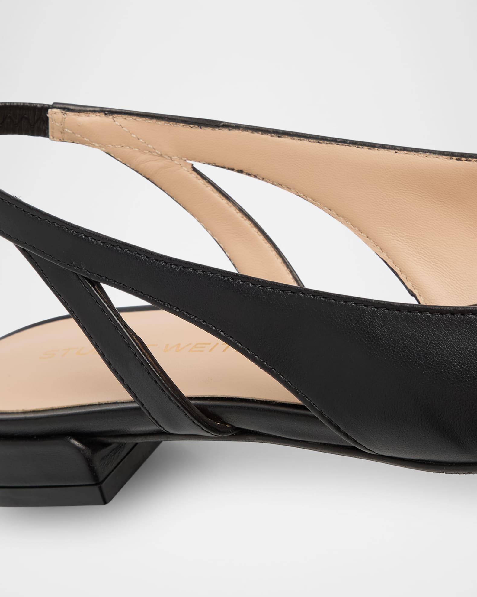 Sleek Leather Slingback Ballerina Flats Product Image