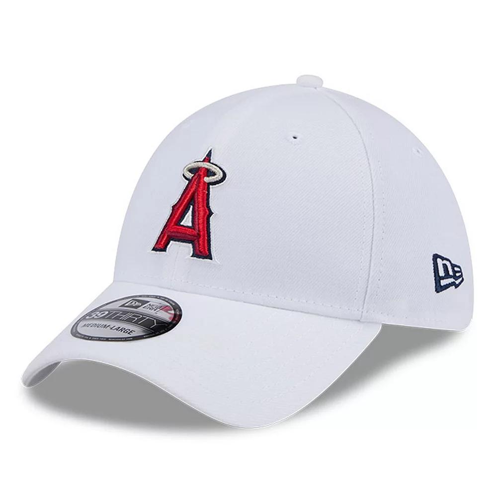 Men's New Era White Los Angeles Angels Evergreen 39THIRTY Flex Hat, Size: Medium/Large Product Image