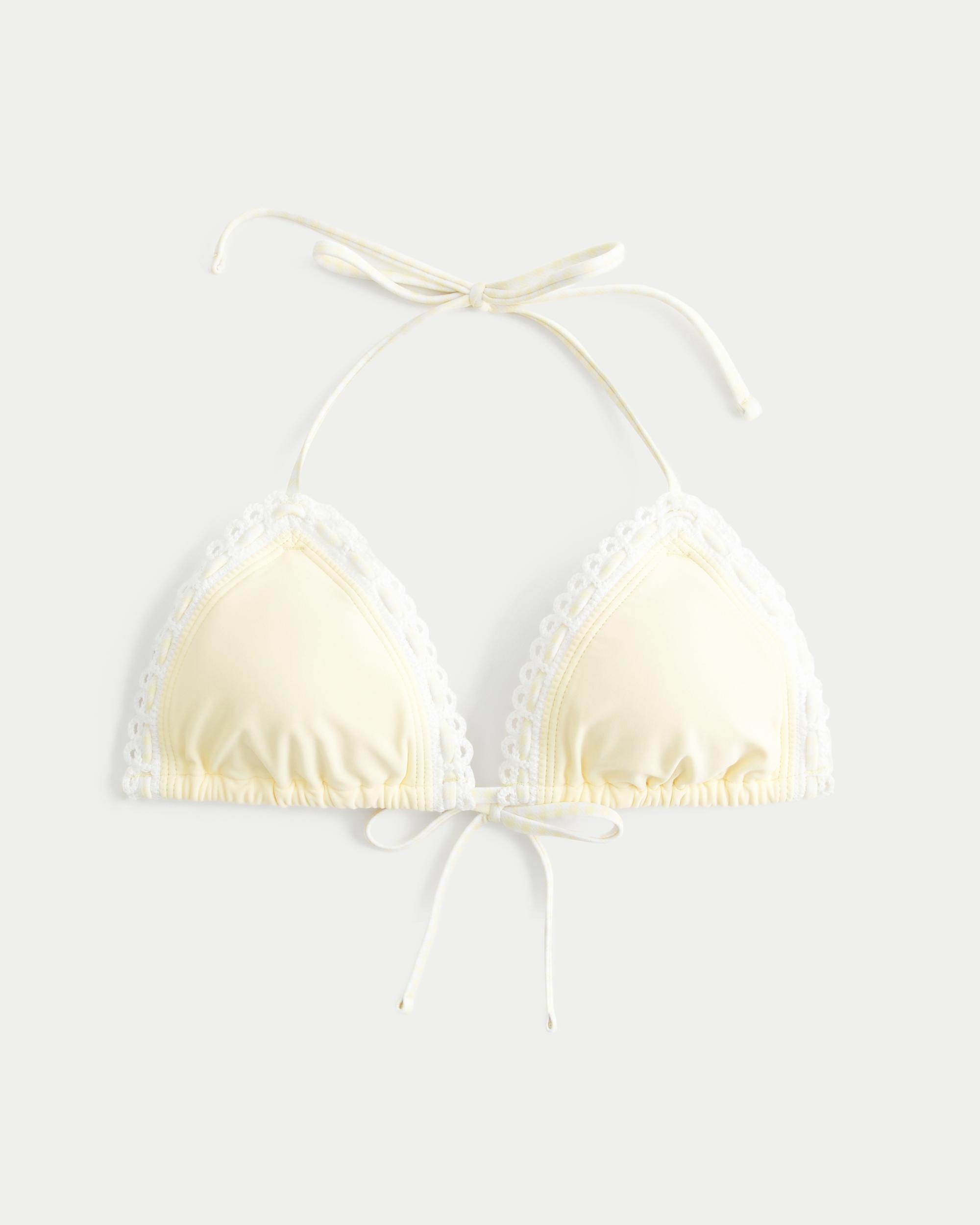 Stitched Trim Halter Triangle Bikini Top Product Image