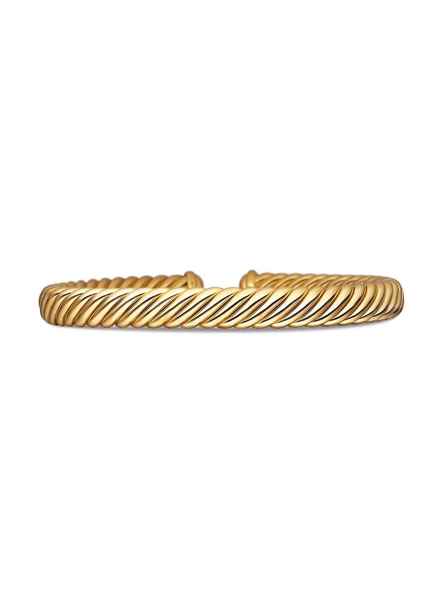 Womens Cablespira Oval Bracelet In 18K Yellow Gold, 7MM Product Image