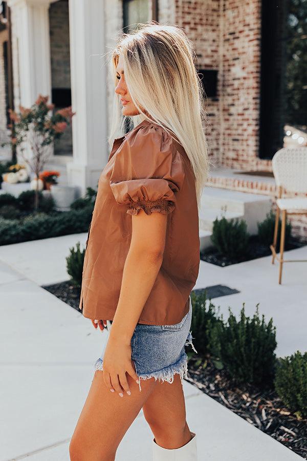 Swept Off Your Feet Faux Leather Top Product Image