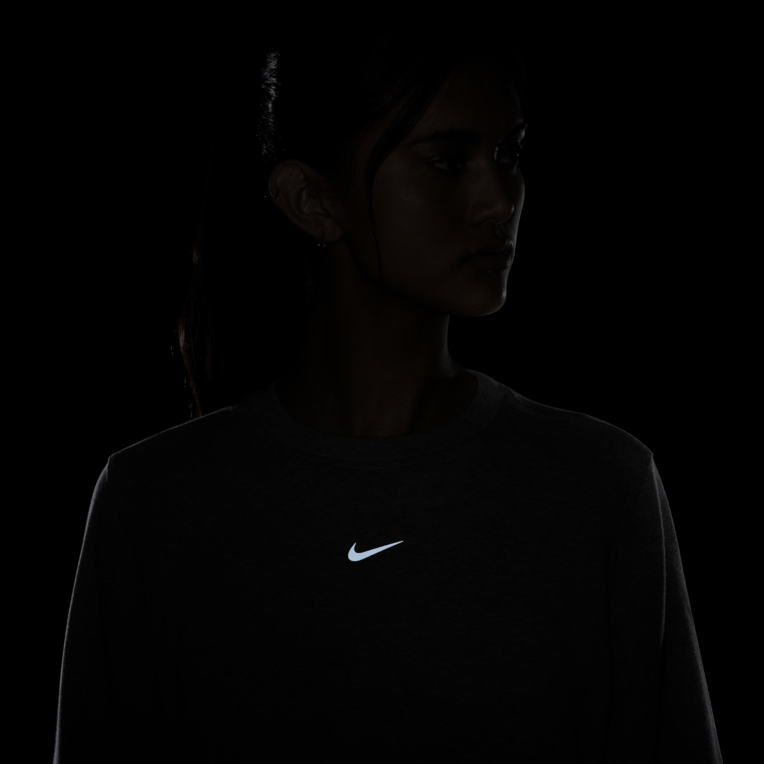 Nike Womens Dri-FIT One Crew-Neck French Terry Sweatshirt | FB5125-091 Product Image