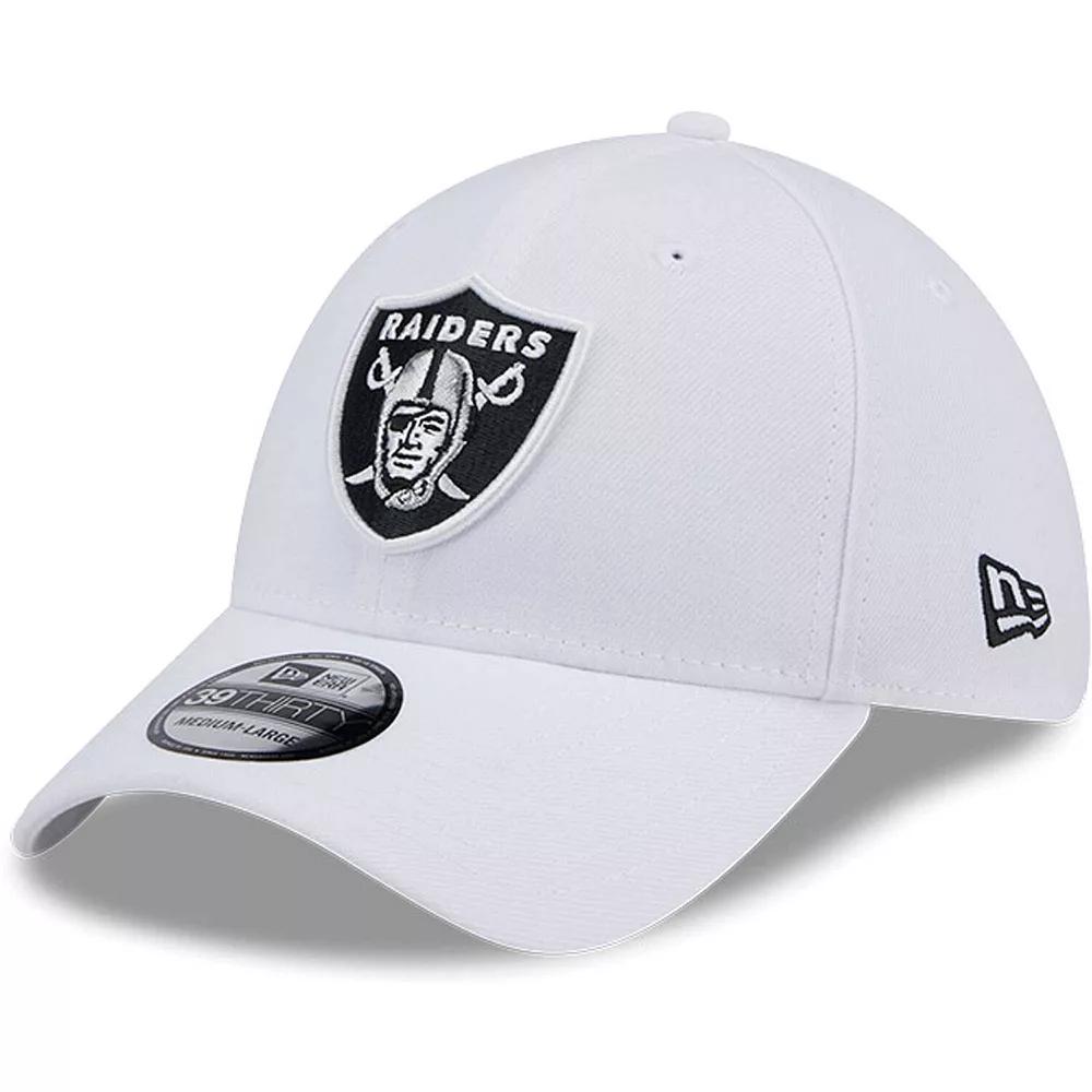 Men's New Era White Las Vegas Raiders Main 39THIRTY Flex Hat,  Product Image