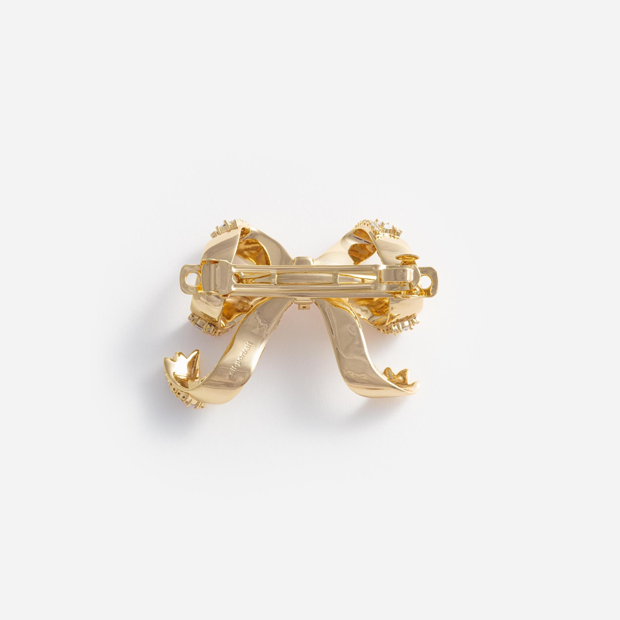Gold Crystal Bow Hair Clip Product Image