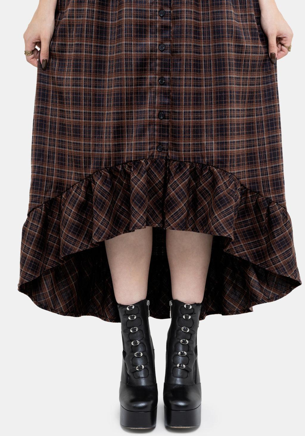 Embla Check High Low Midaxi Dress Product Image