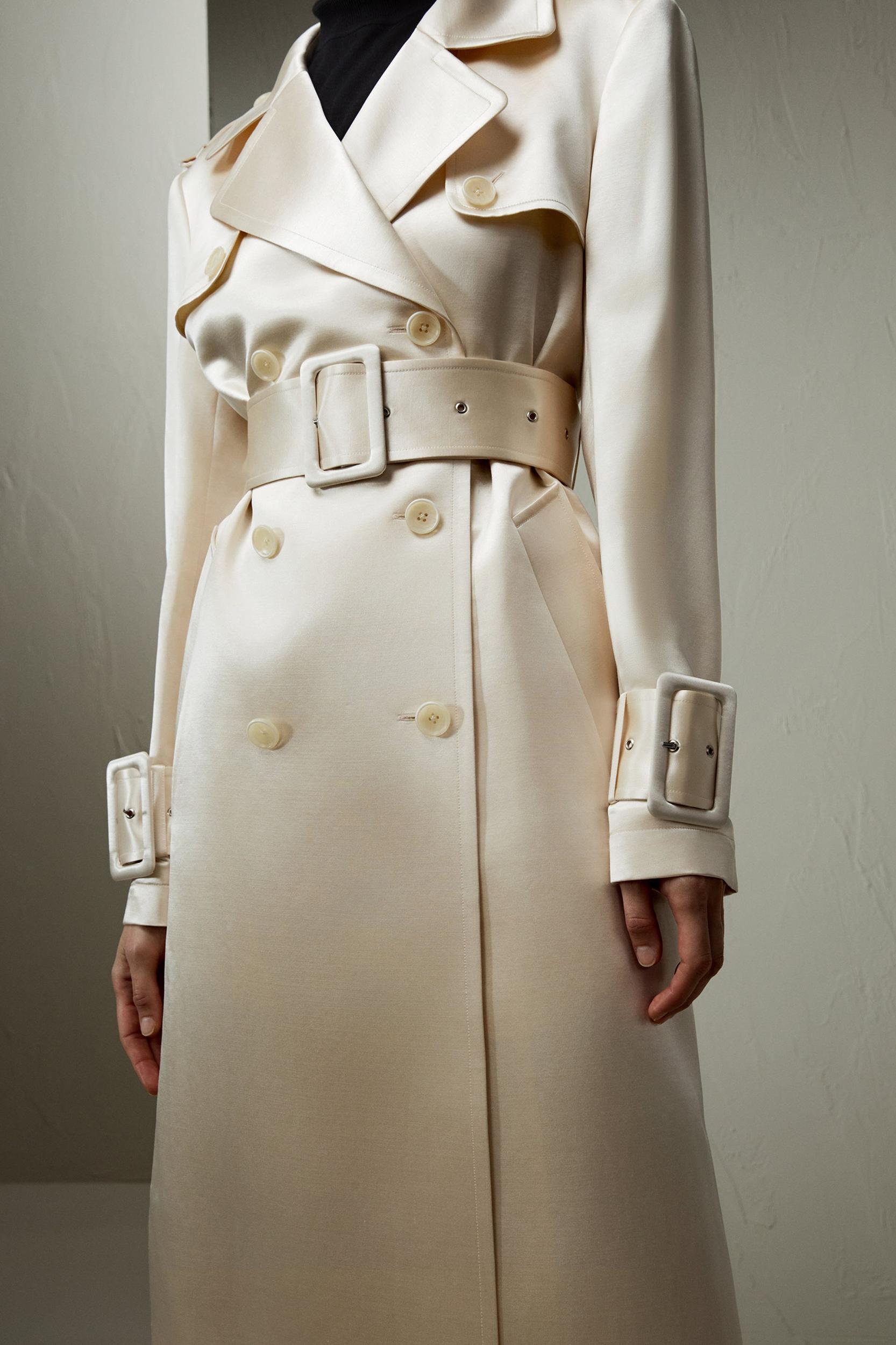 LILYSILK Female Wool Trench Coat Beige Wool-Silk Luxurious All Seasons Coat XL Product Image