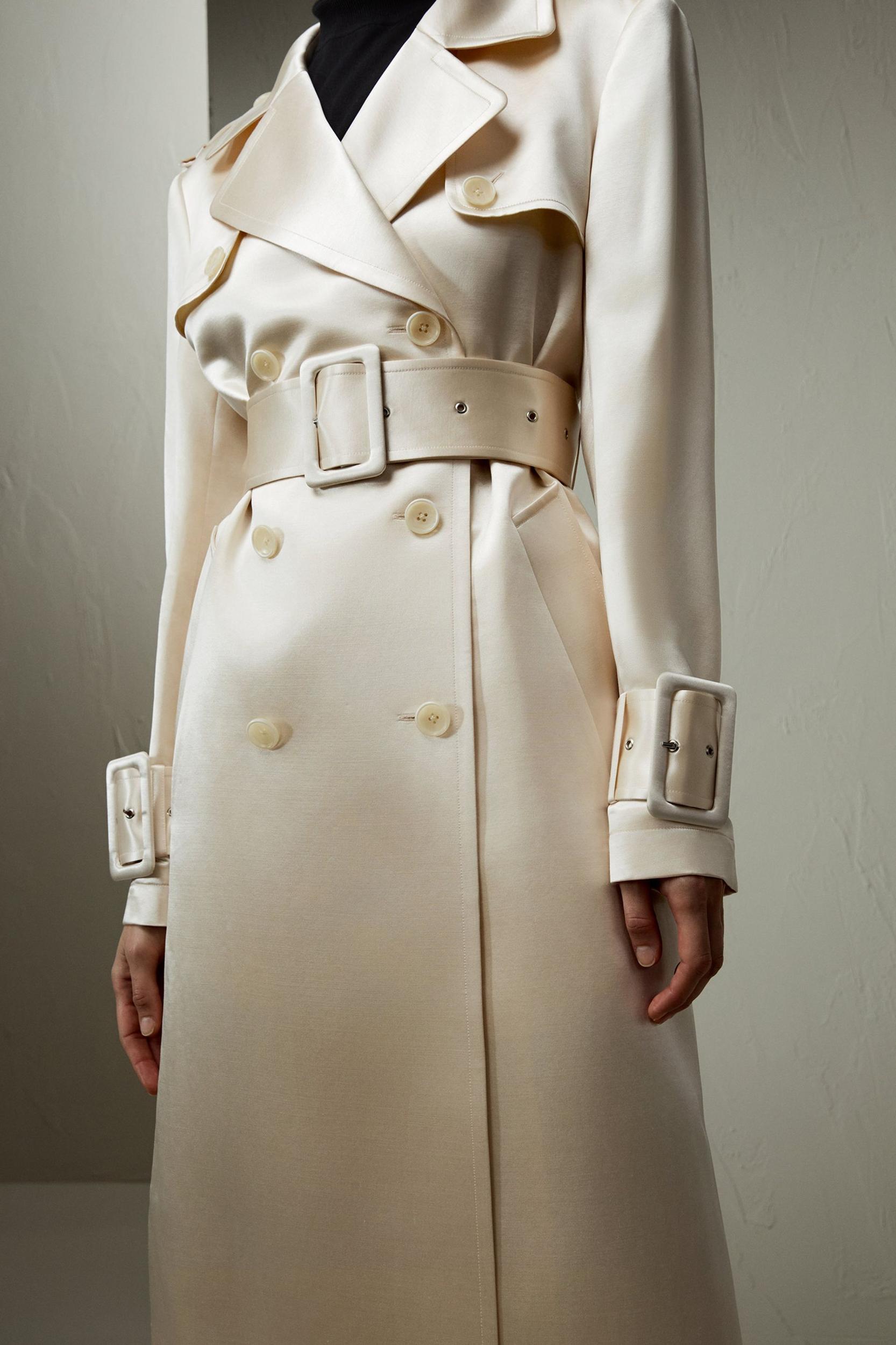 LILYSILK Female Wool Trench Coat Beige Wool-Silk Luxurious All Seasons Coat XL Product Image