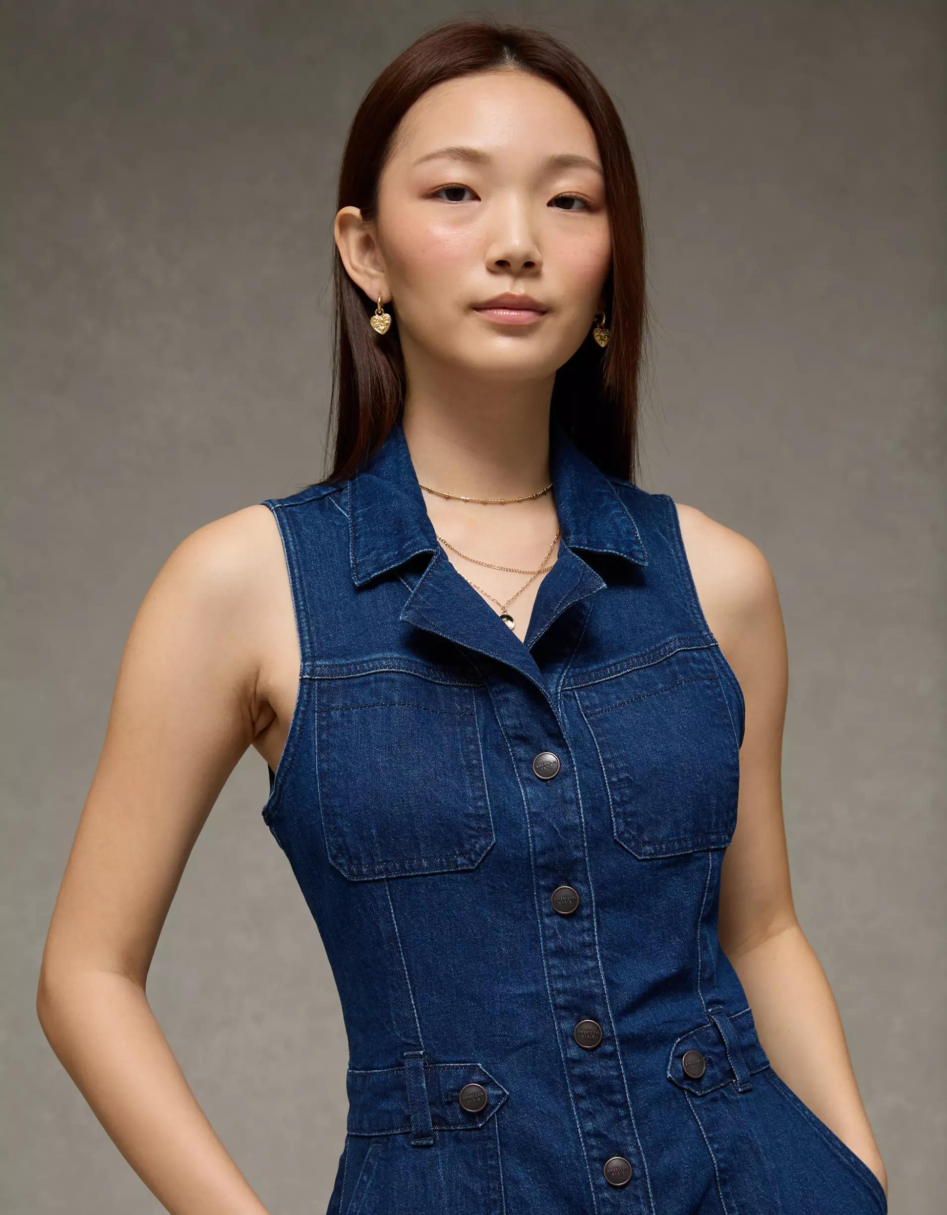 AE Denim Utility Mini Dress Product Image
