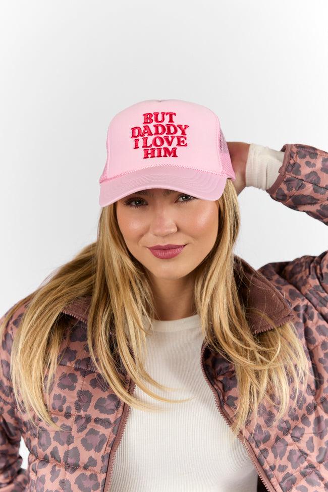 But Daddy I Love Him Light Pink Trucker Hat FINAL SALE Product Image