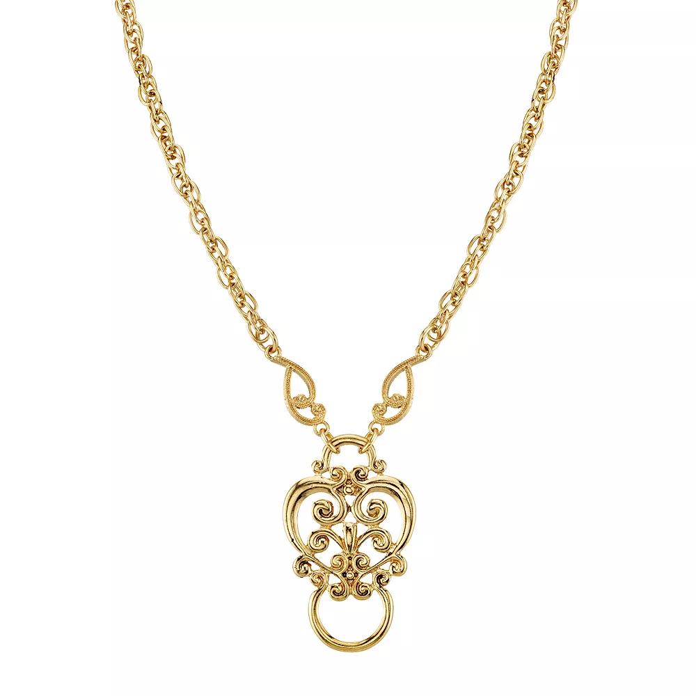 1928 Angel Pendant Necklace, Womens, Gold Tone Product Image