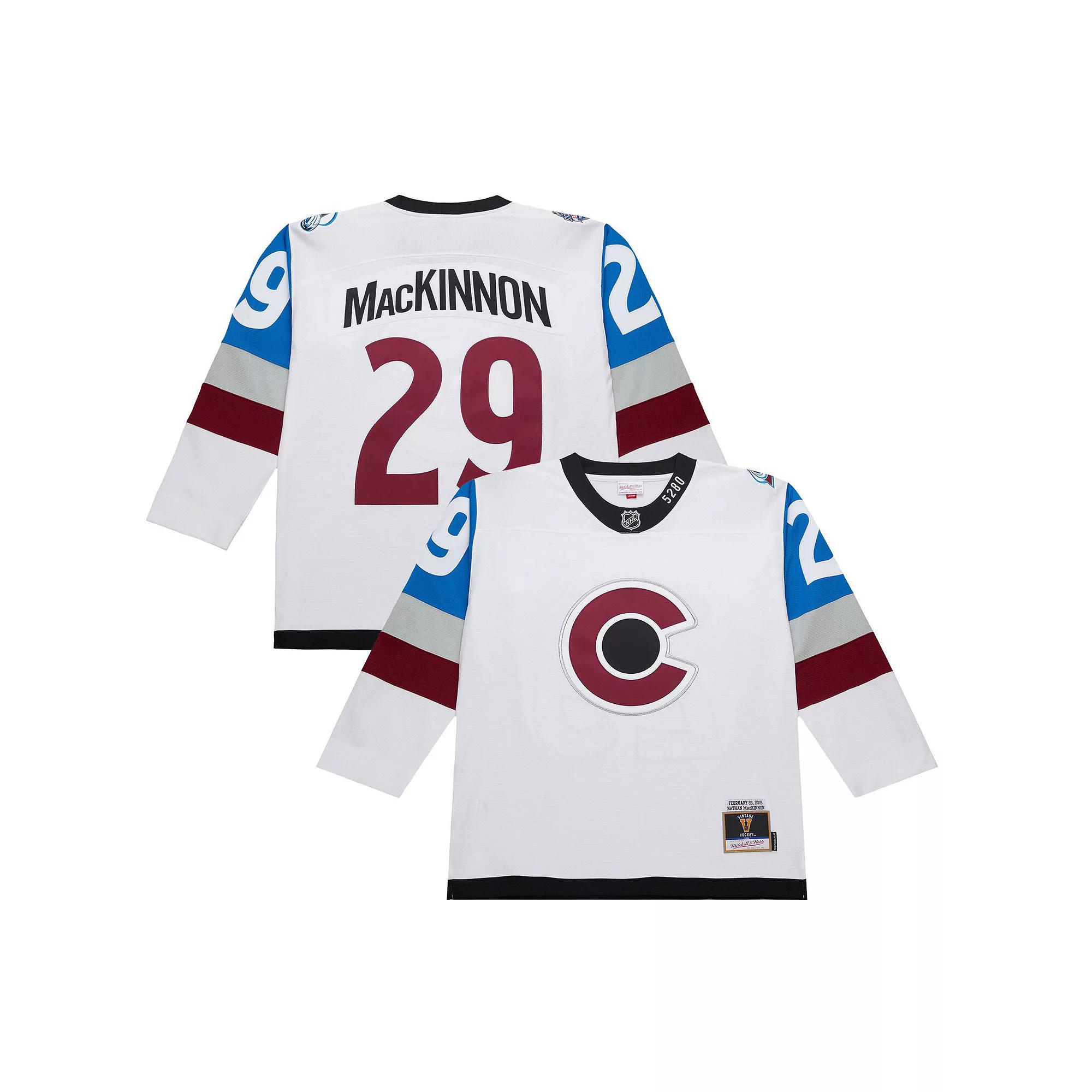 Men's Nathan MacKinnon White Colorado Avalanche 2016-17 Power Play Jersey, Size: 5XL Product Image