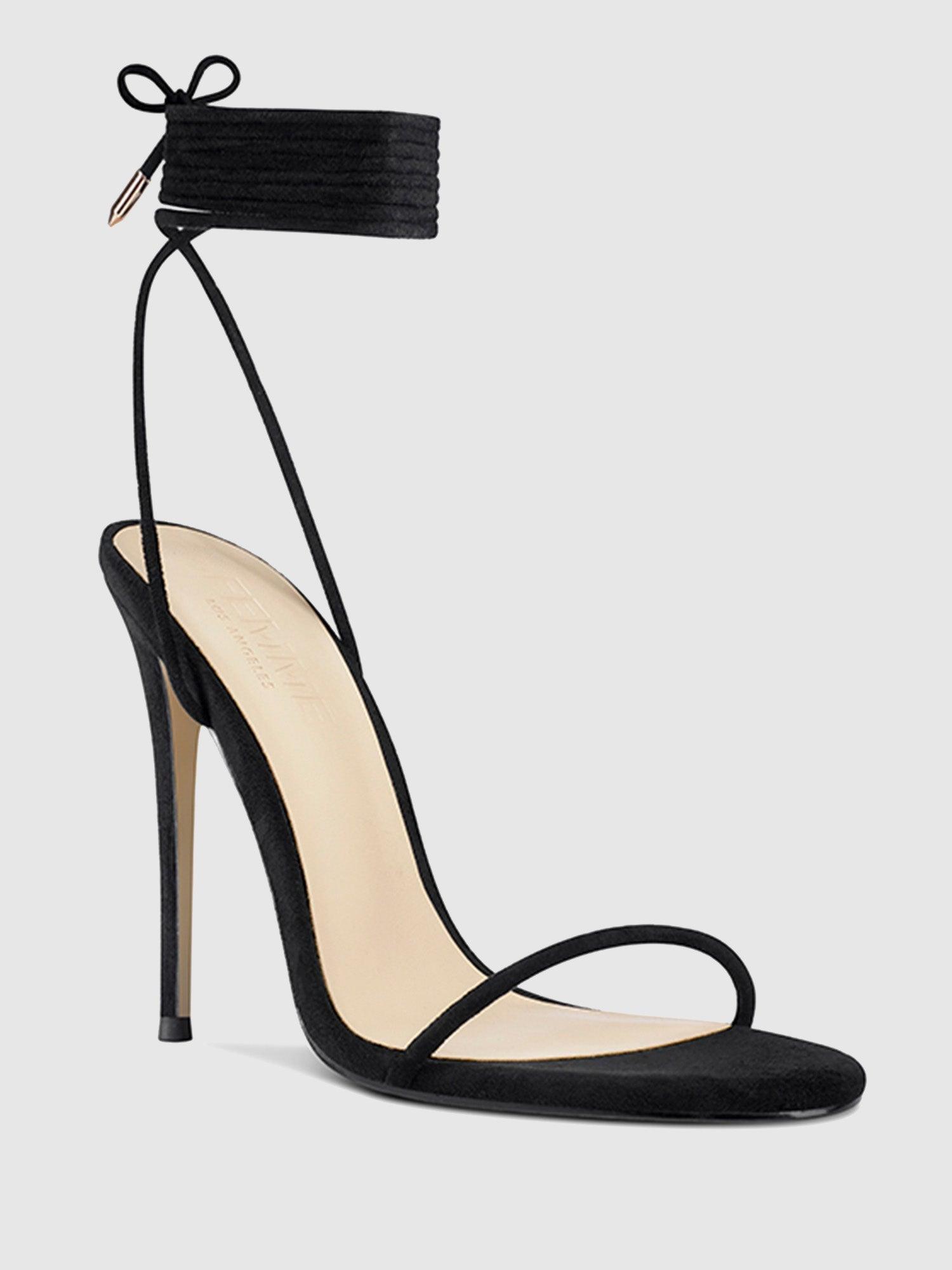 Barely There Lace Up Heel - Noir Product Image
