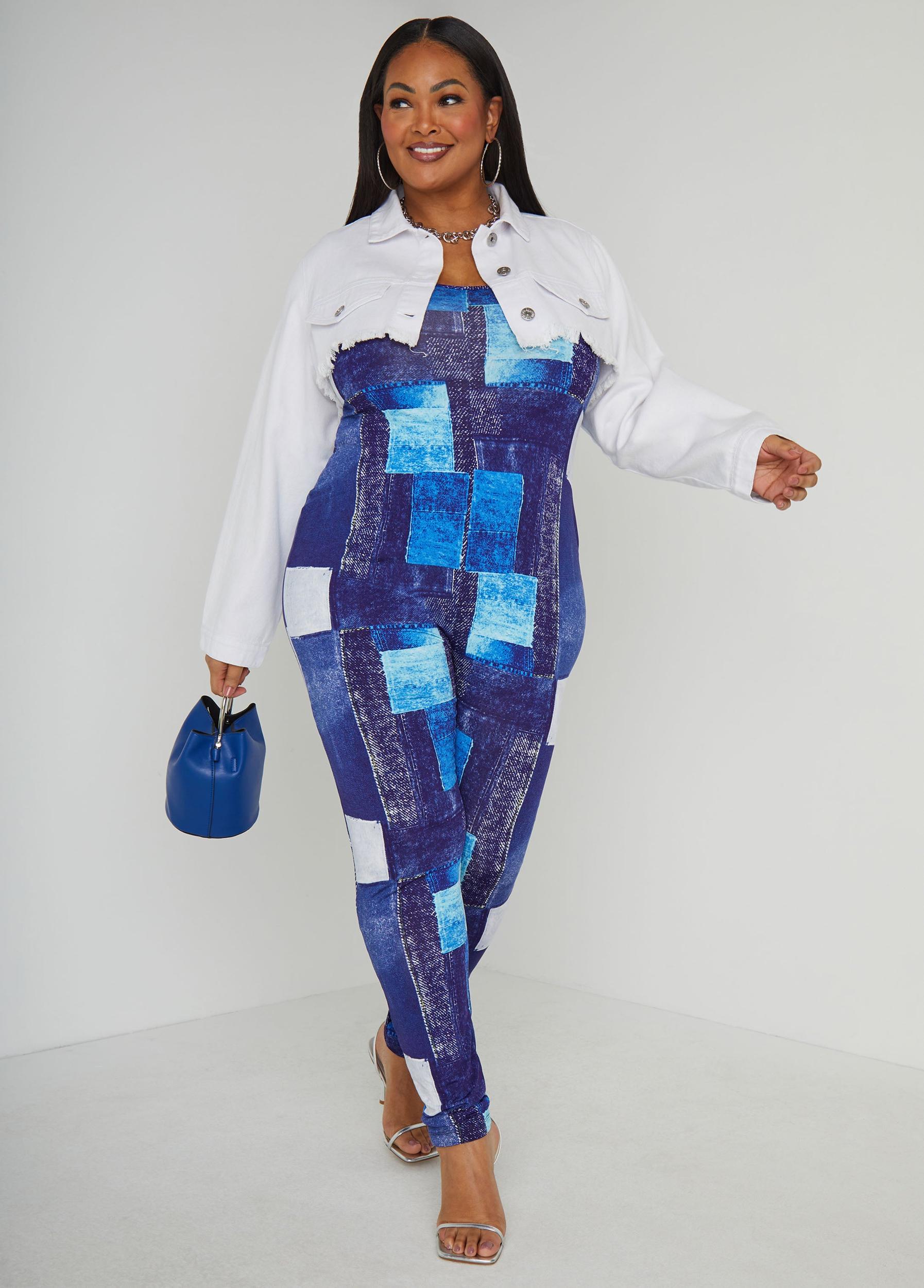 Denim Print Catsuit Product Image