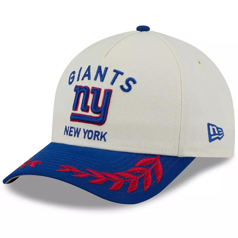 Men's New Era Cream/Royal New York Giants 2025 NFL Draft 9FORTY A-Frame M-Crown Adjustable Hat, Beige Product Image