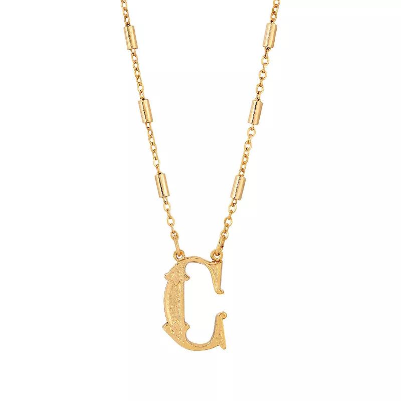 1928 Gold Tone Initial Necklace, Womens, Yellow W Product Image