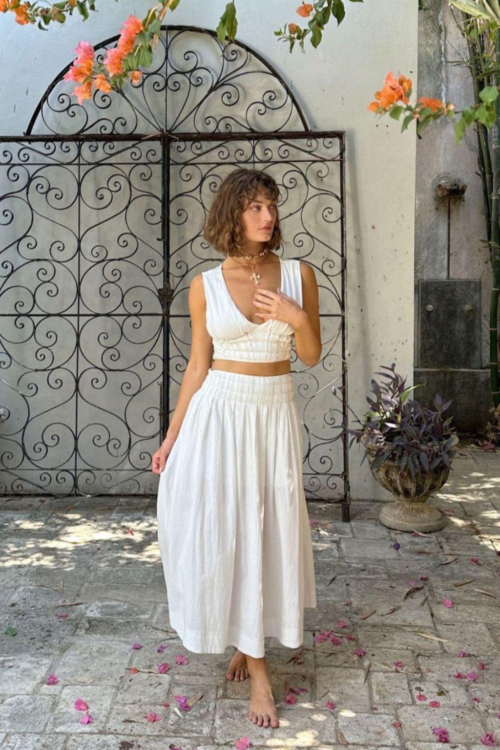 Horizon White Maxi Skirt Product Image