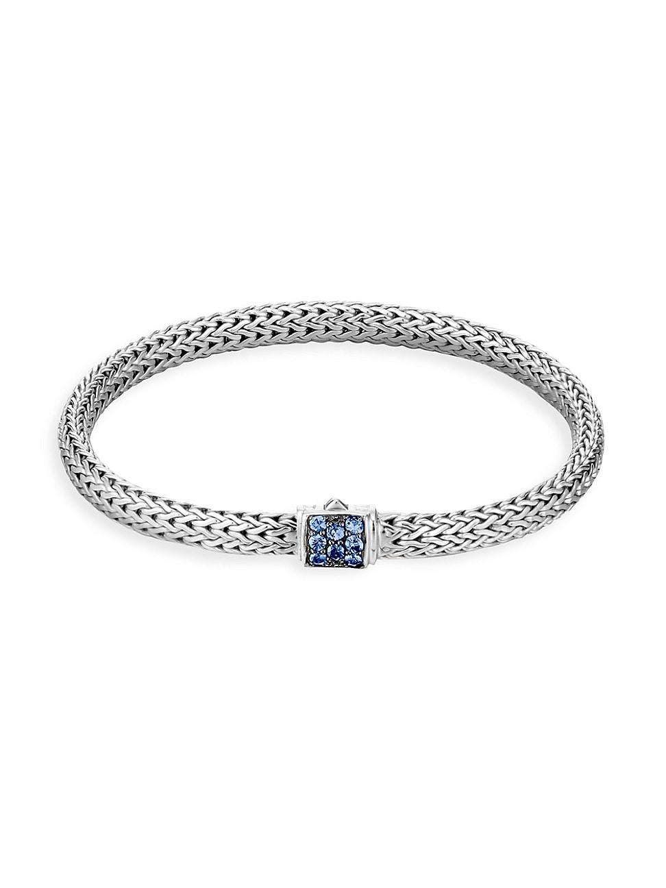Womens Classic Chain Gemstone & Sterling Silver Extra-Small Bracelet Product Image