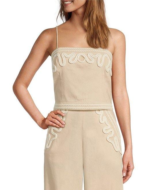 Antonio Melani Coordinating Kara Linen Square Neck Sleeveless Blouse Product Image