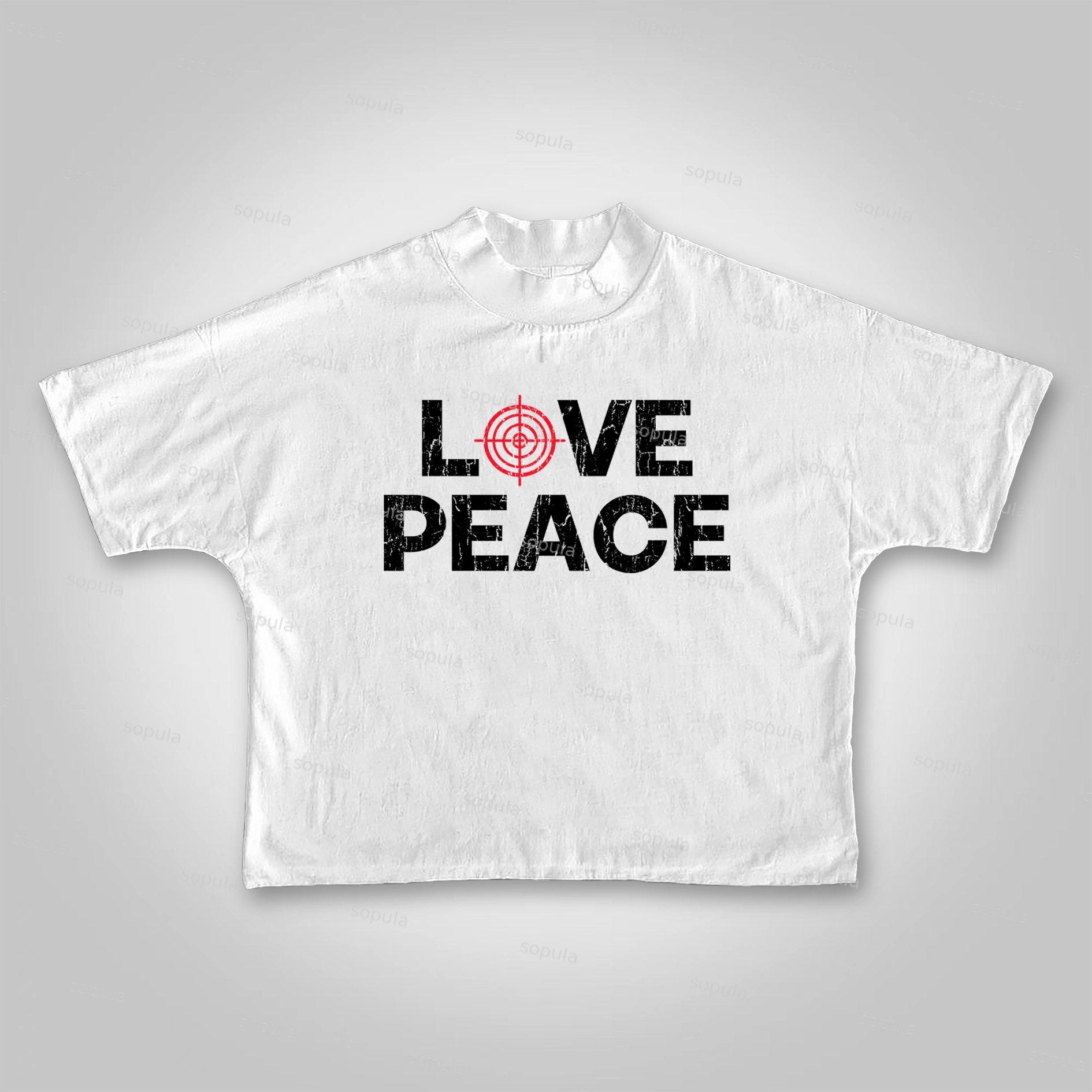 Sopula Love Peace Retro Deconstructed Gun Graphic Cropped T-shirt Product Image