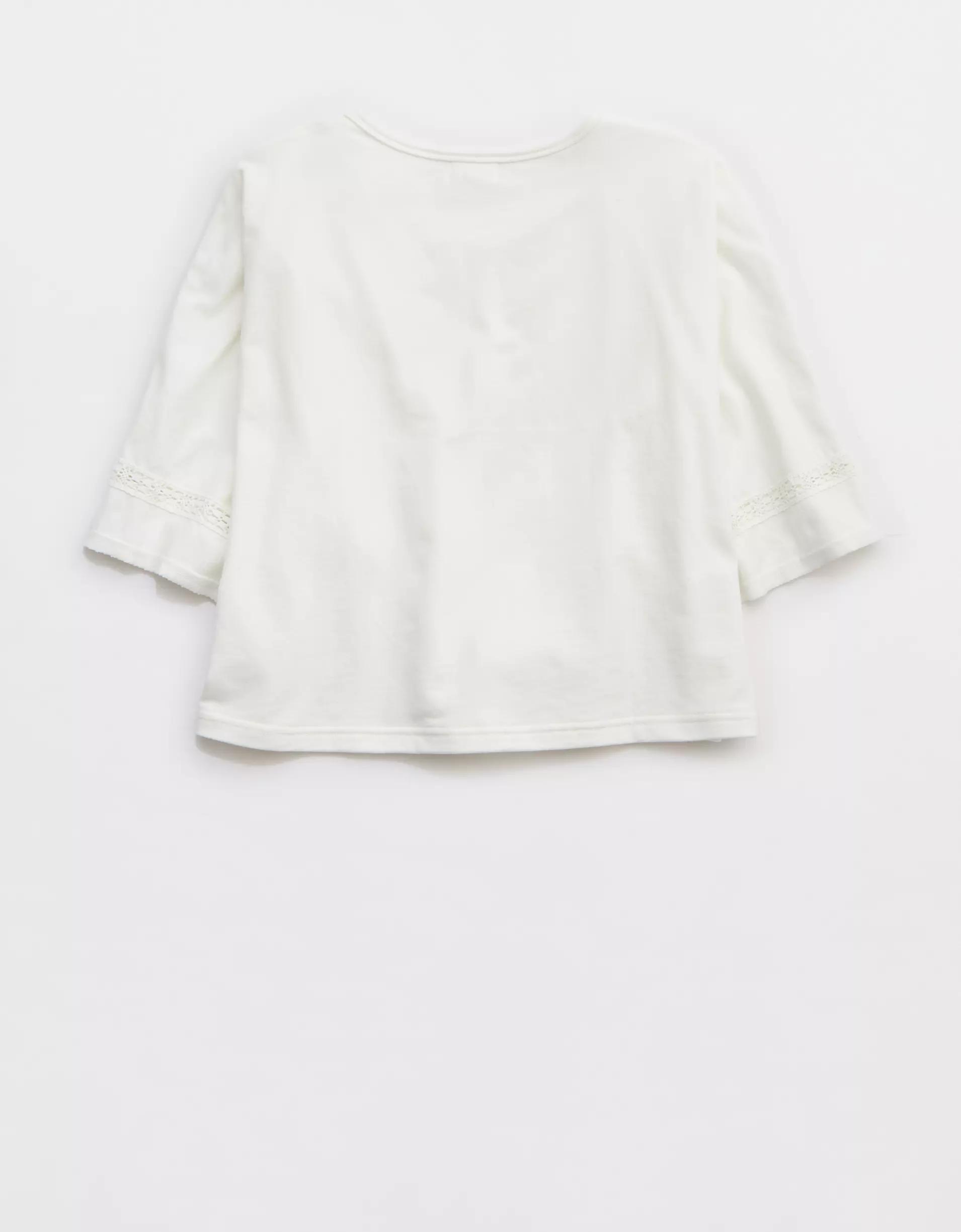 Aerie Short Sleeve Crochet Cardigan Product Image