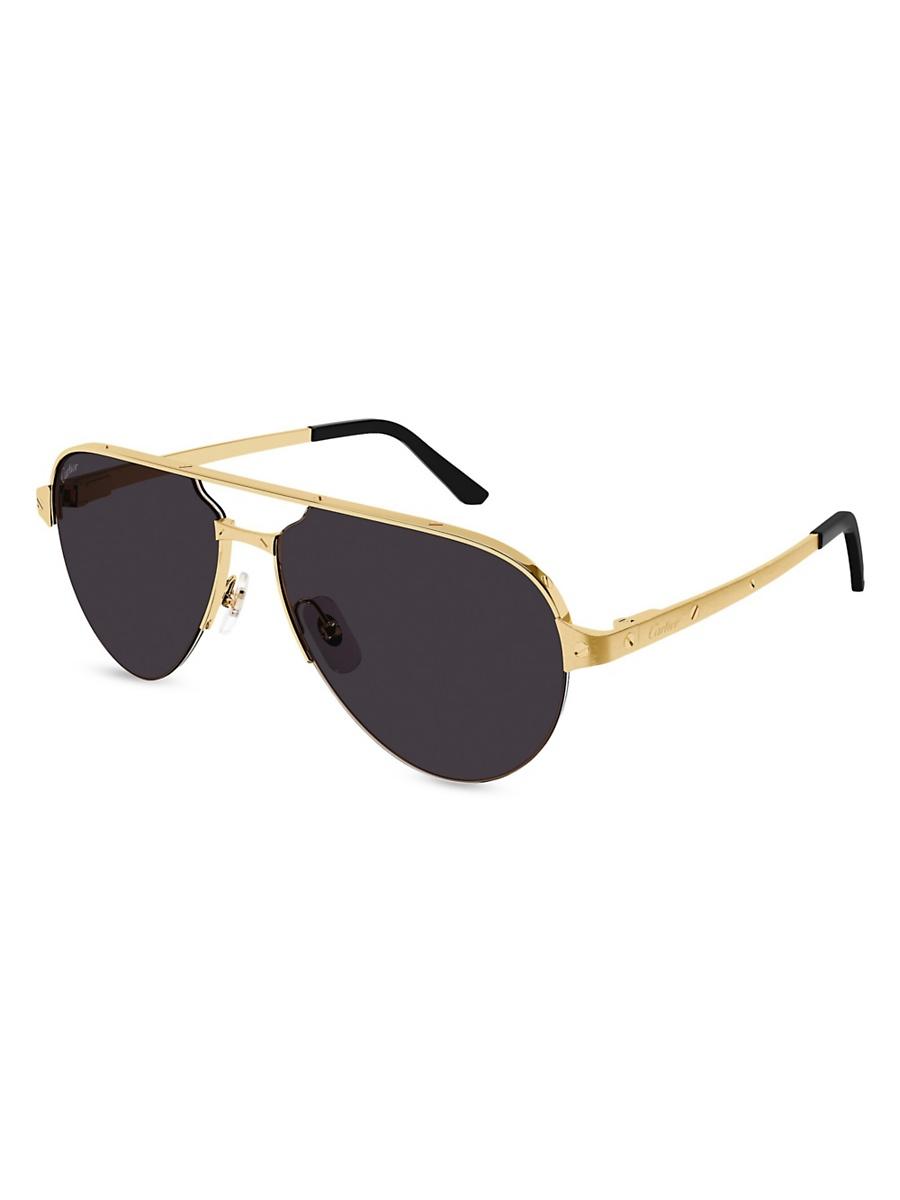 Mens Santos Evolution 60MM 24K Gold-Plated Navigator Sunglasses Product Image