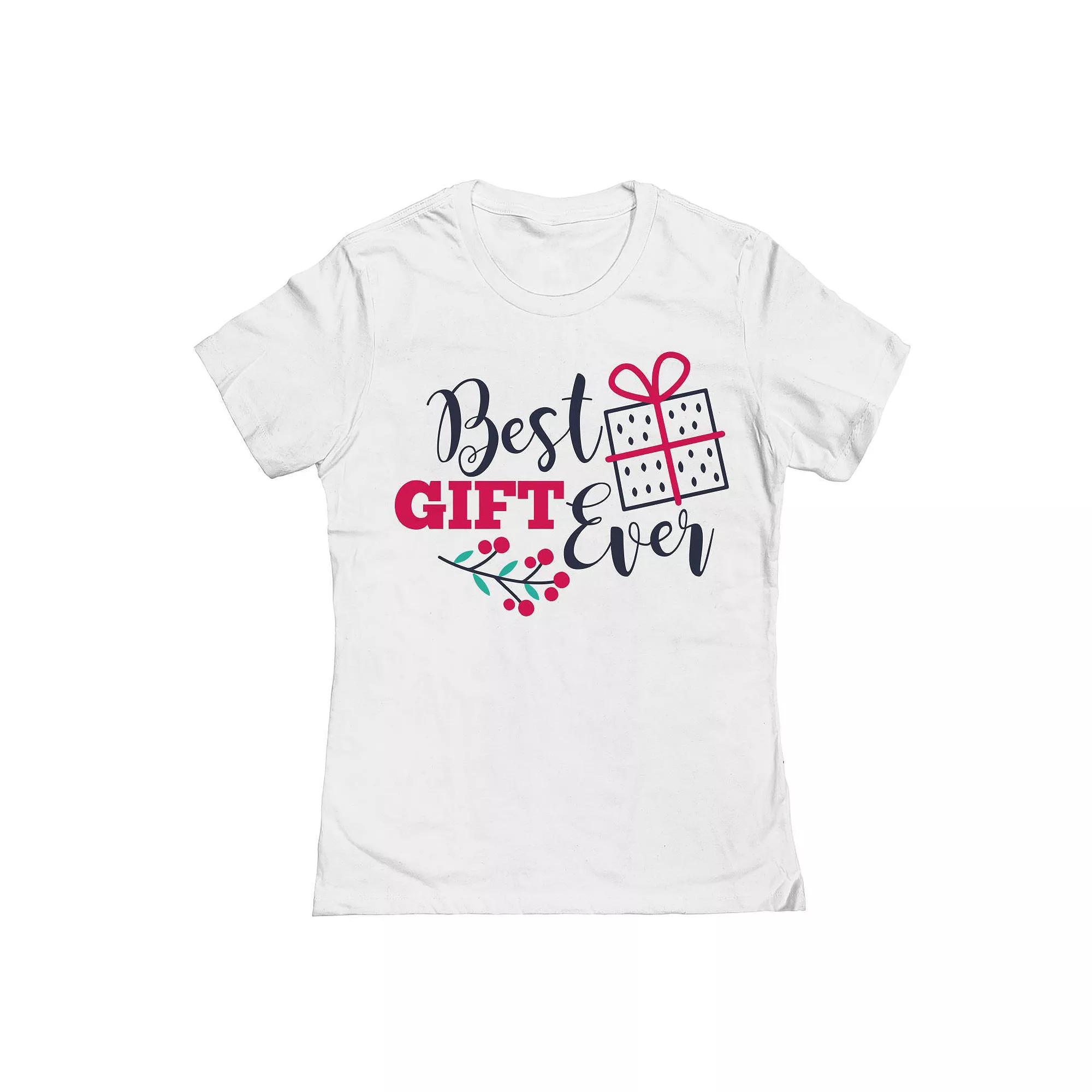 Junior's Christmas Best Gift Ever Graphic Tee, Women's,  Product Image