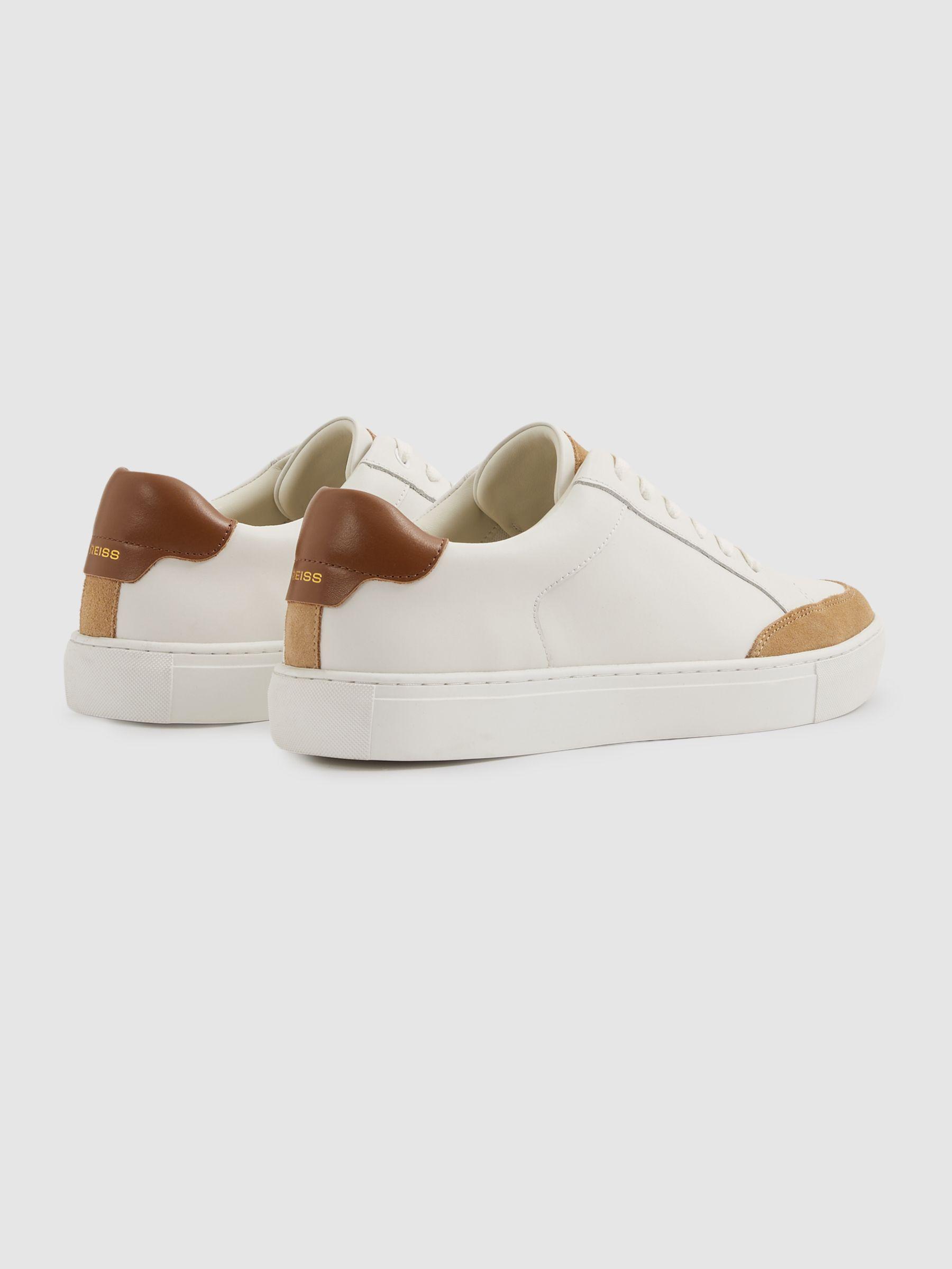 Ashley Camel/Ecru Leather Suede Detail Trainers Product Image
