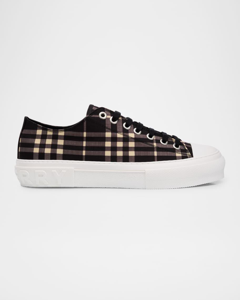 Men's Jack Check Cotton Low-Top Sneakers Product Image