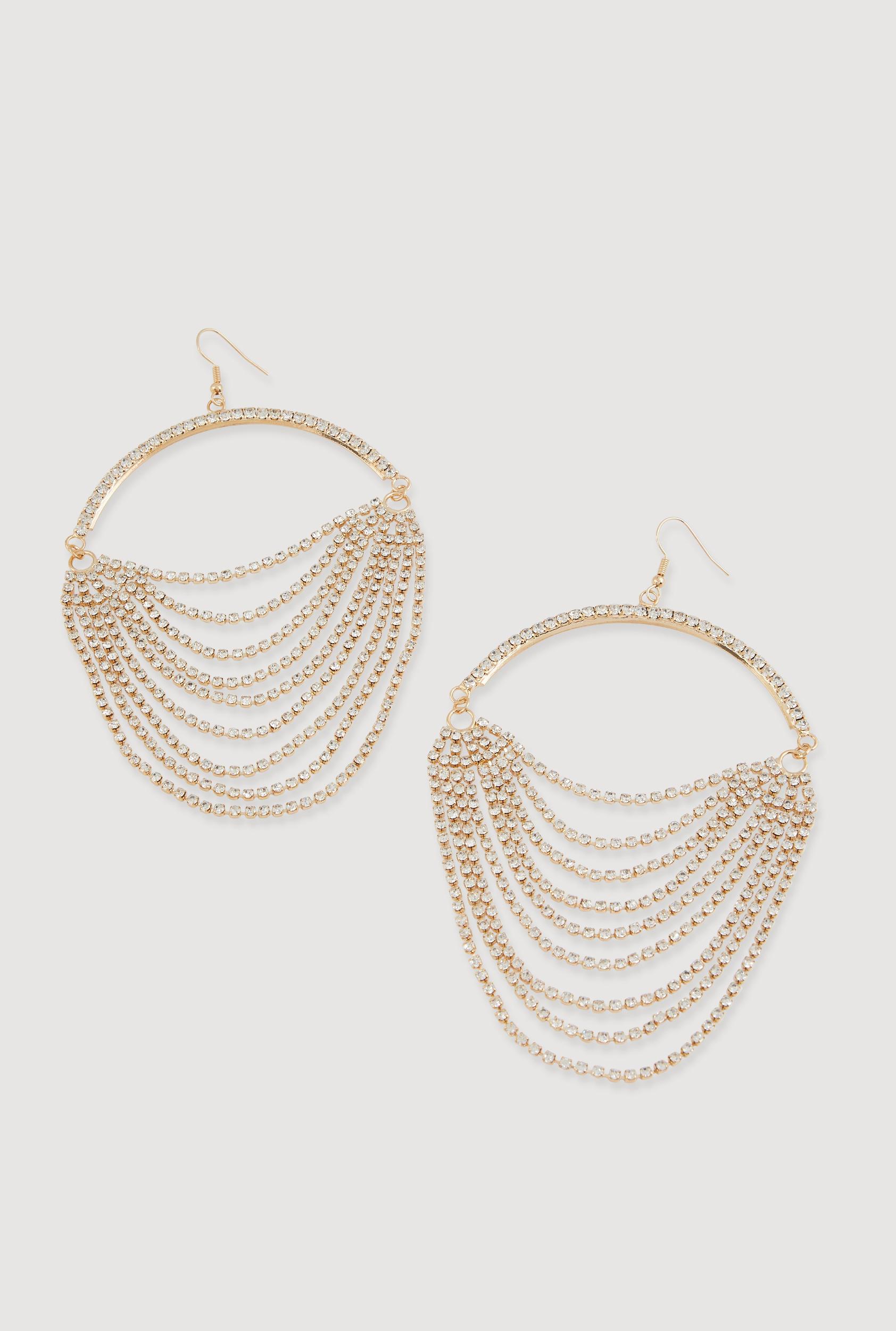 Stylish Metallic Textured Swirl Drop Earrings Male Product Image