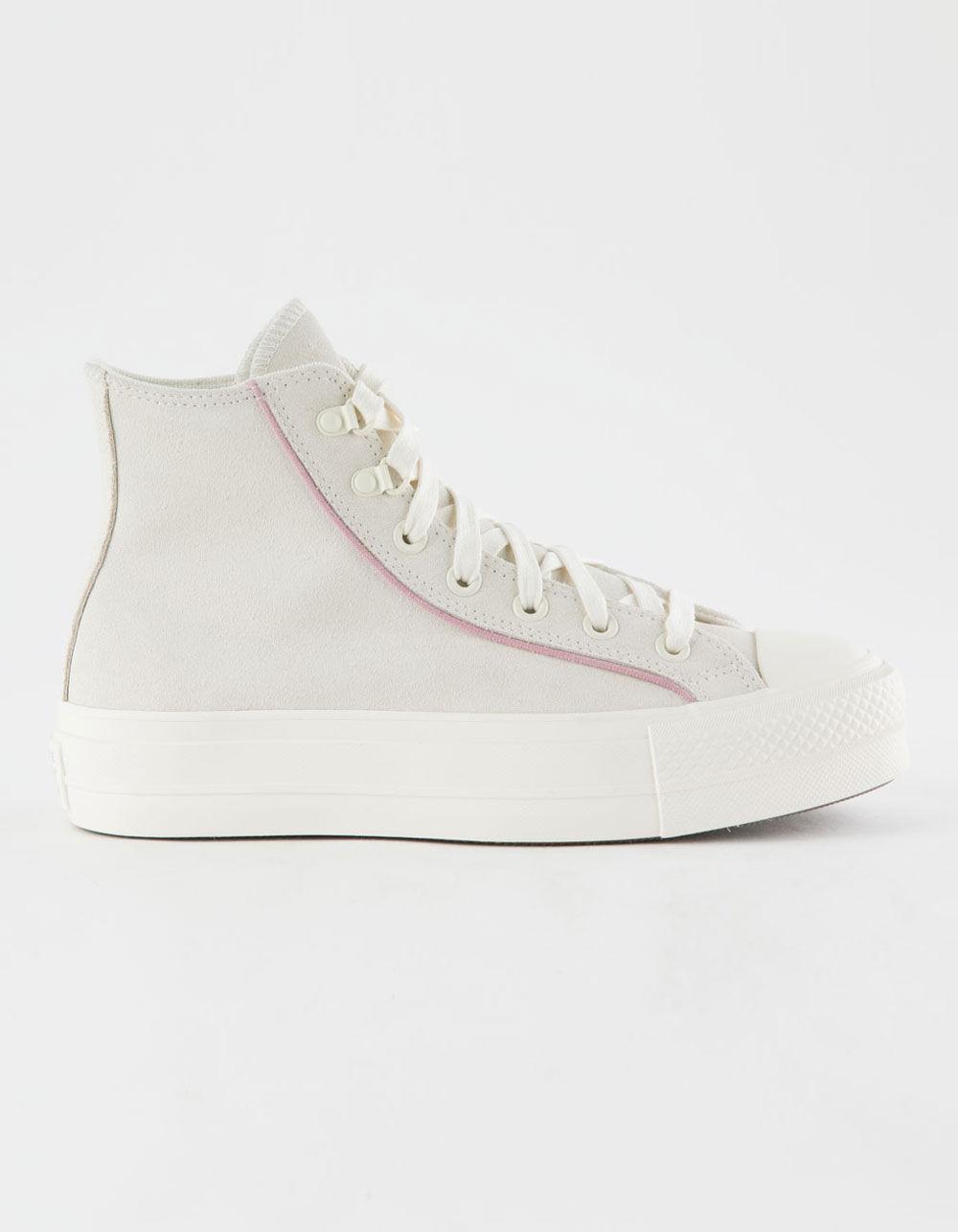 CONVERSE Chuck Taylor All Star Lift Platform Suede Womens High Top Shoes - LILAC Product Image