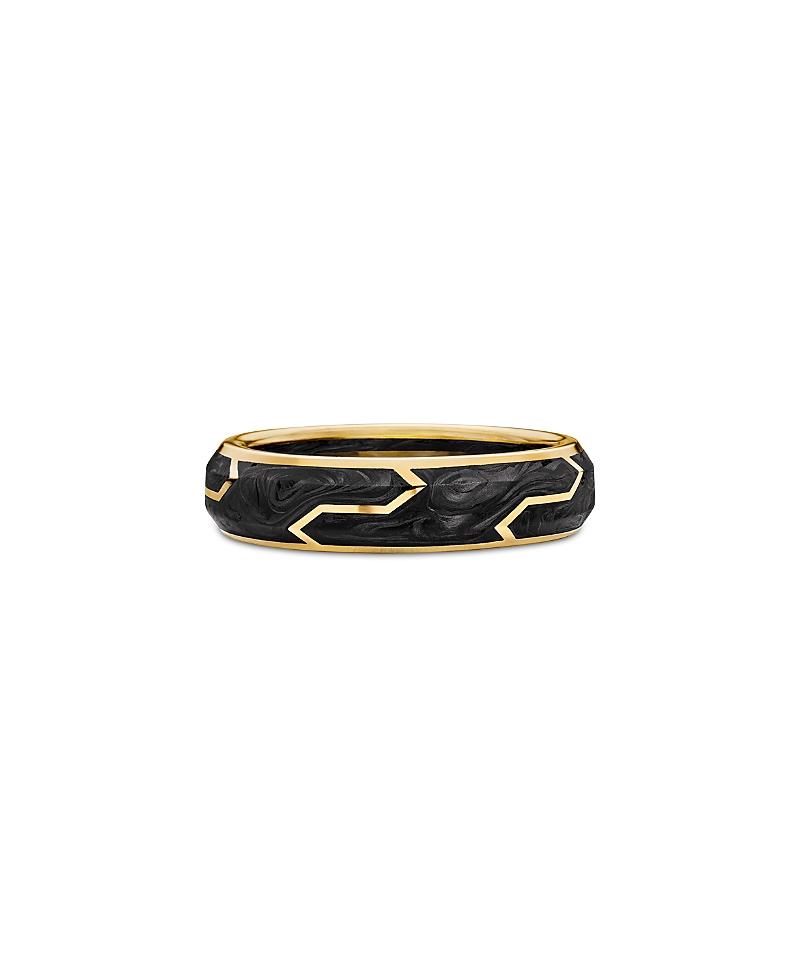 Mens Forged Carbon Band Ring in 18K Gold, 6mm Product Image